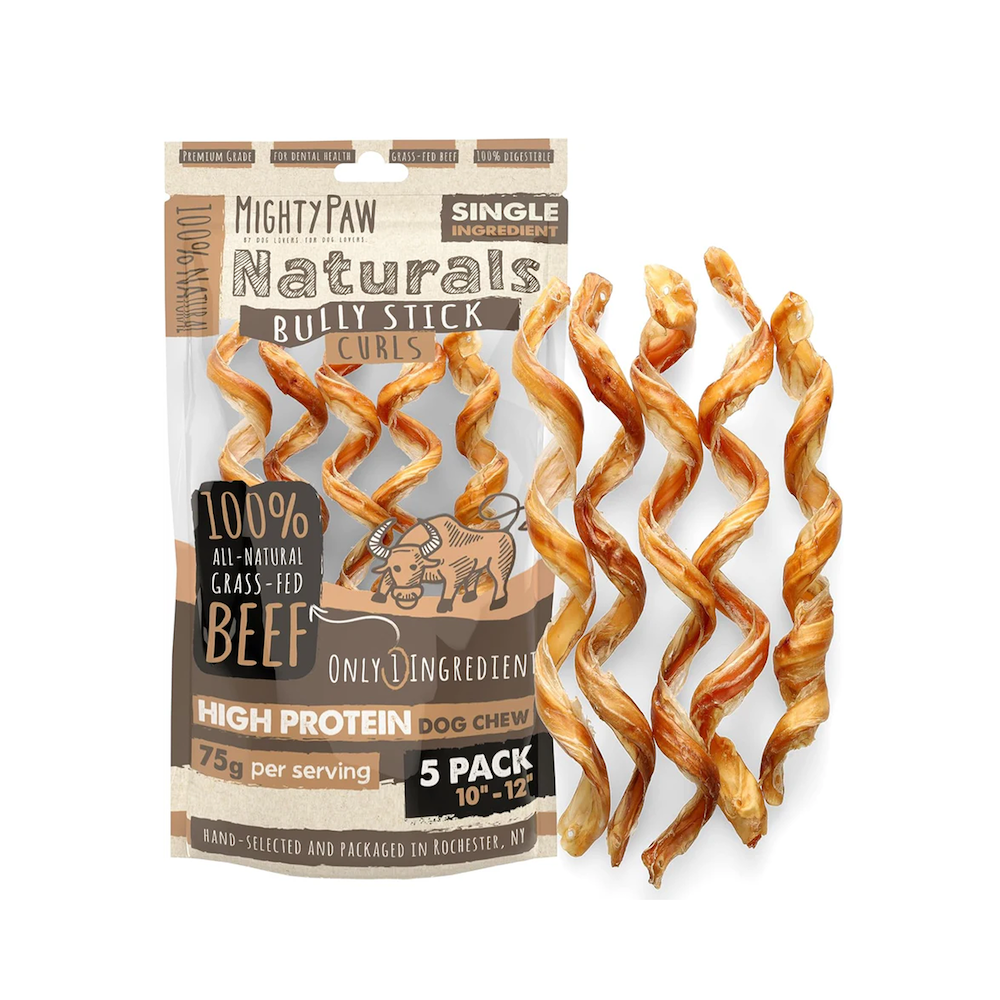 All-Natural Bully Stick Curls