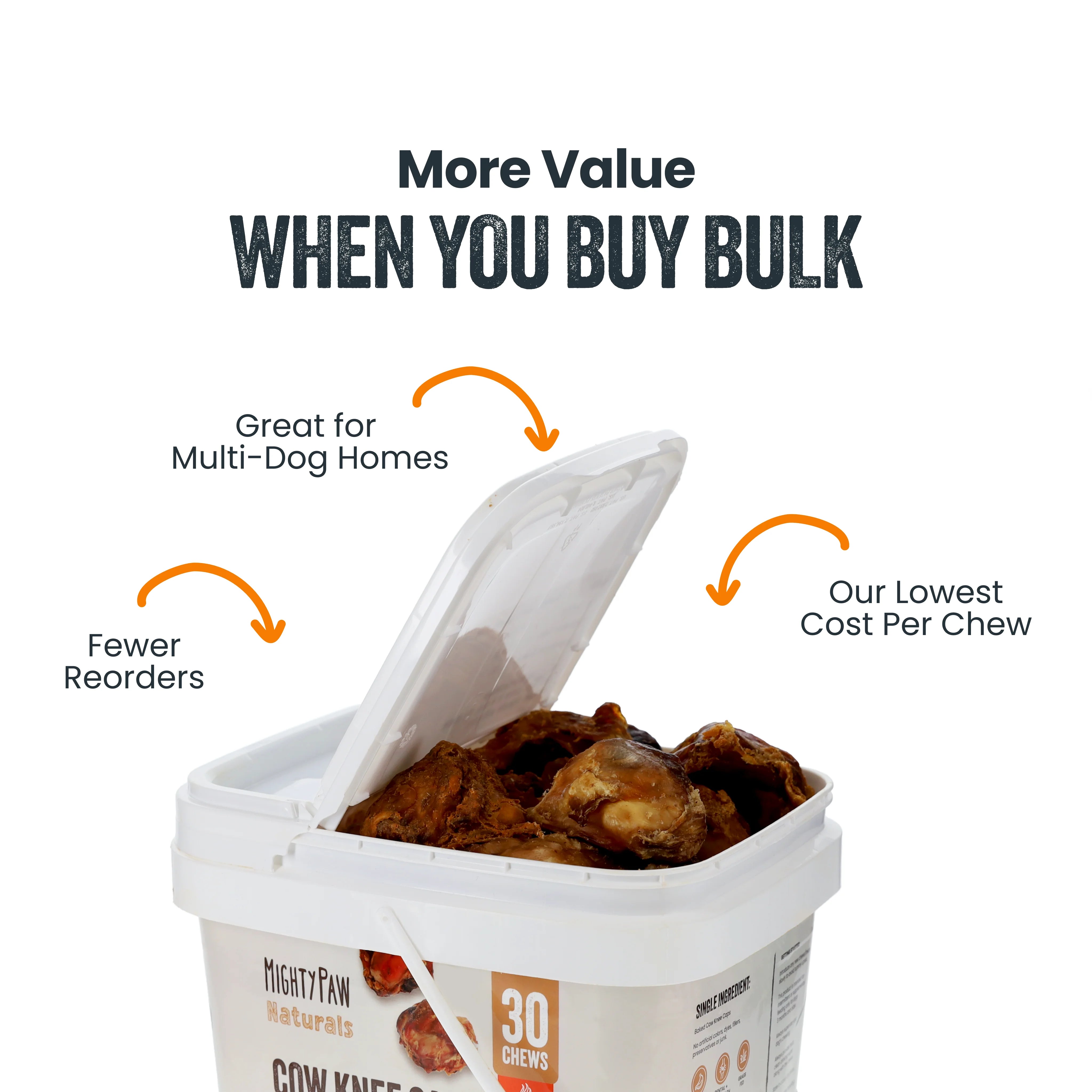 Bulk Bucket Cow Knee Caps