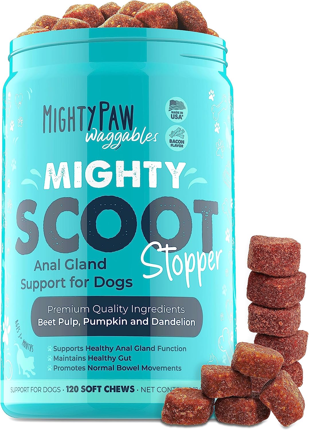 Mighty Scoot Stopper Chews for Dogs Anal Gland Support