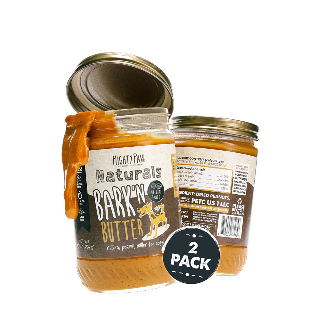 Premium Peanut Butter for Dogs Bark'n Butter (2 Pack)