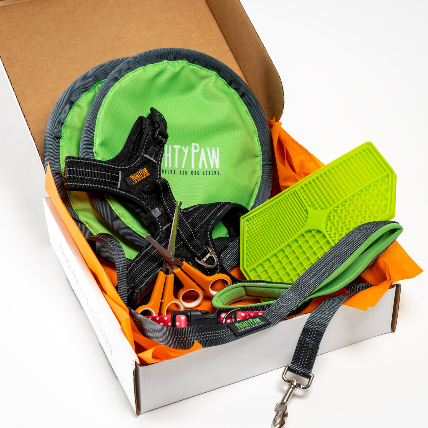 Mighty Paw Mystery Box: Collar, Harness, Leash & More for $30