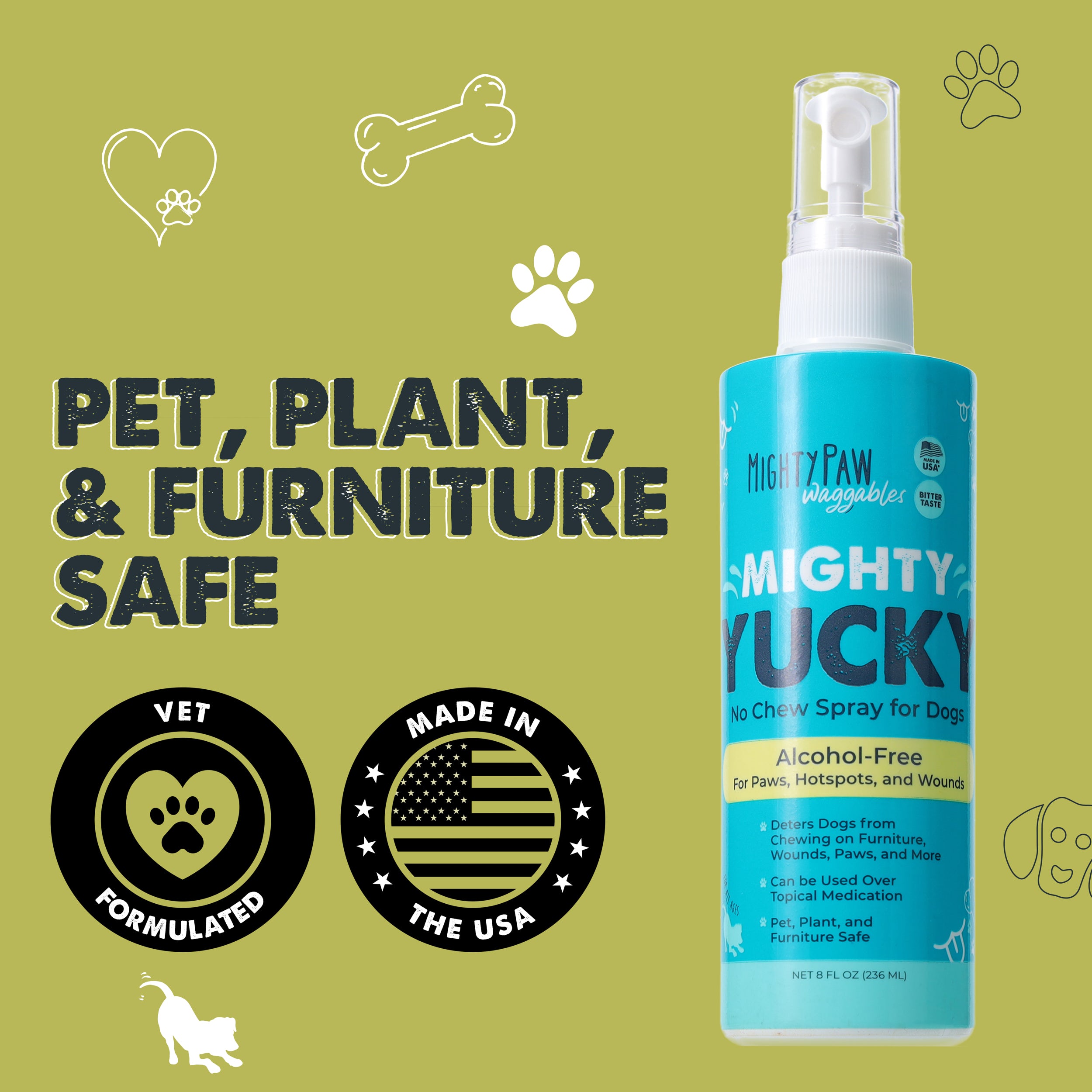 Mighty Yucky Bitter No Chew Pet Spray for Training and Healing