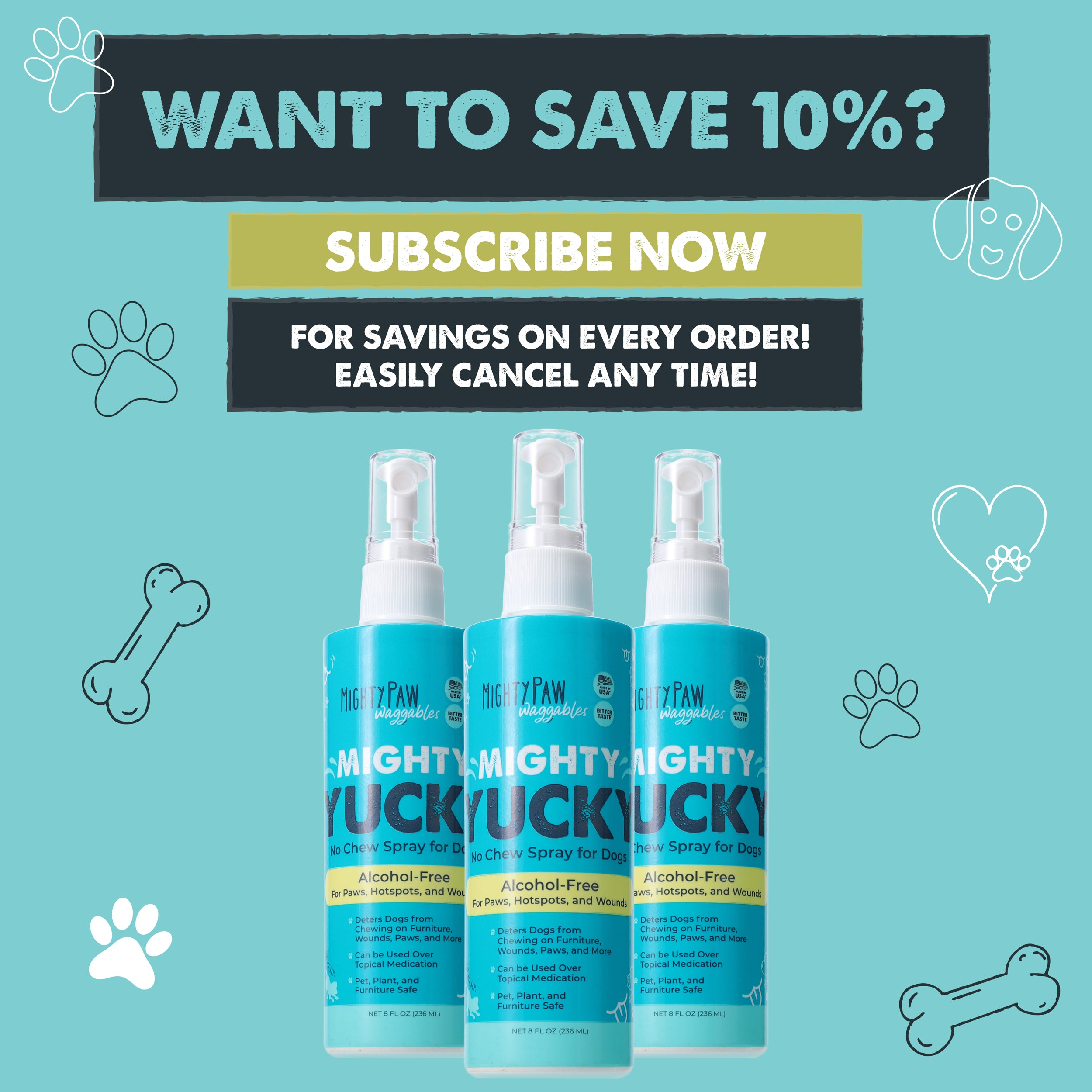 Mighty Yucky Bitter No Chew Pet Spray for Training and Healing