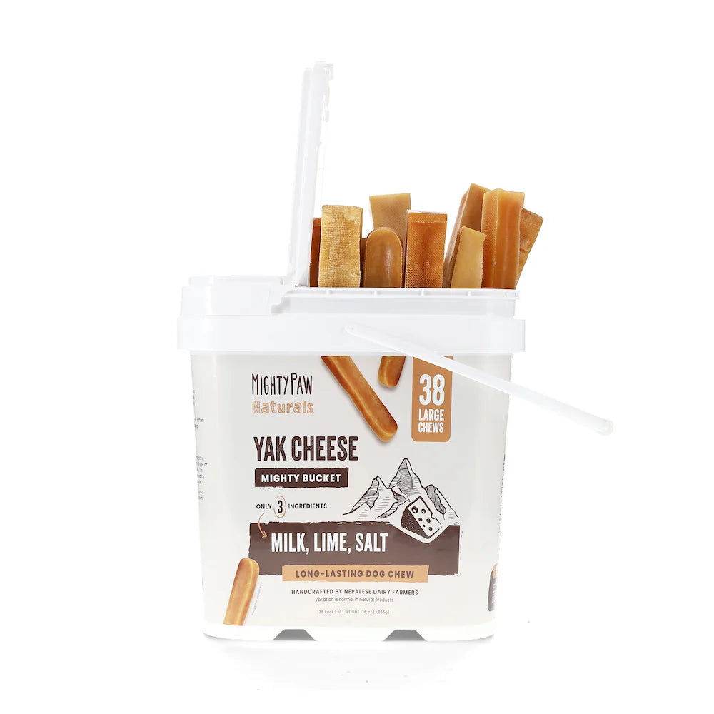 Bulk Bucket Large Yak Cheese Dog Chews