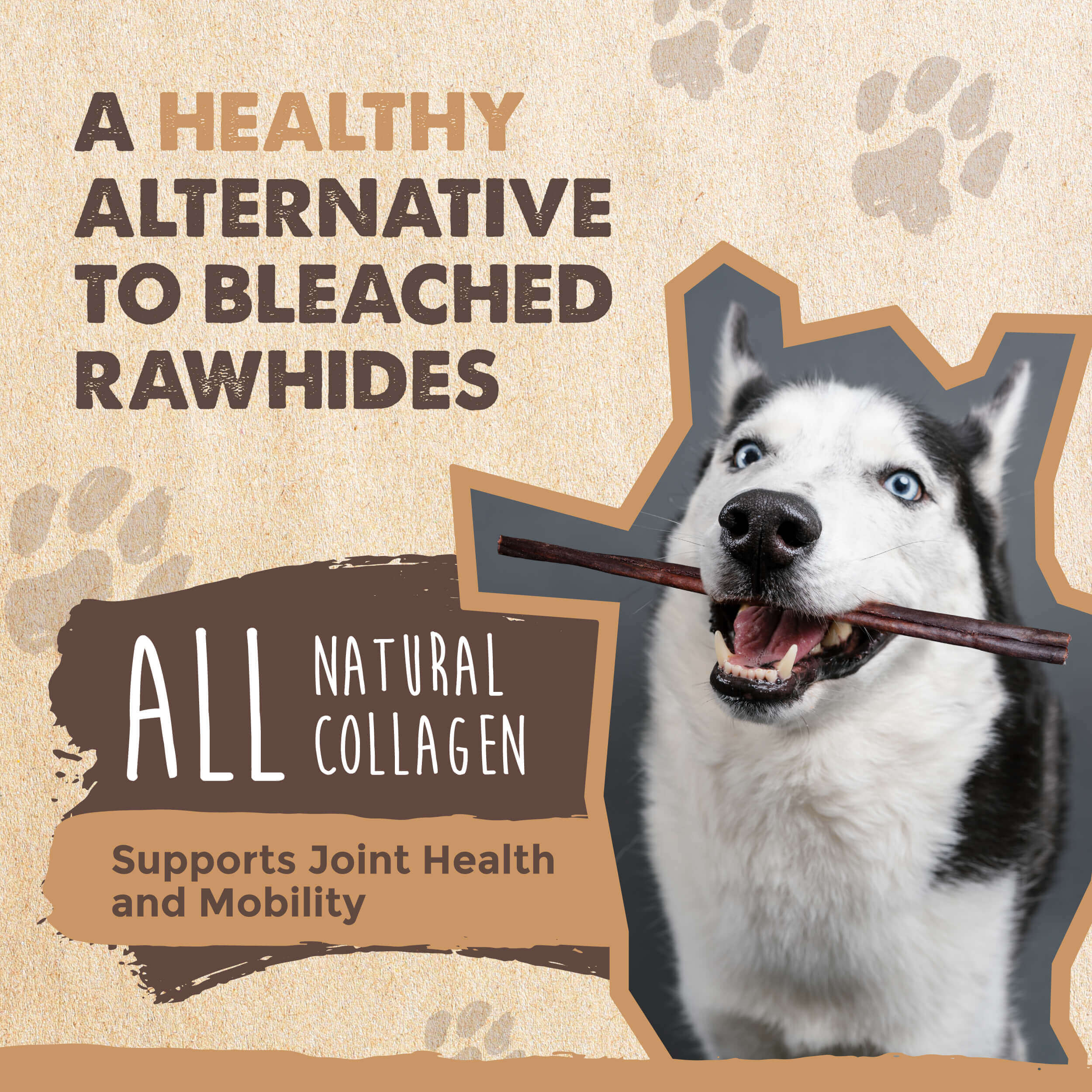 All-Natural Beef Collagen Sticks
