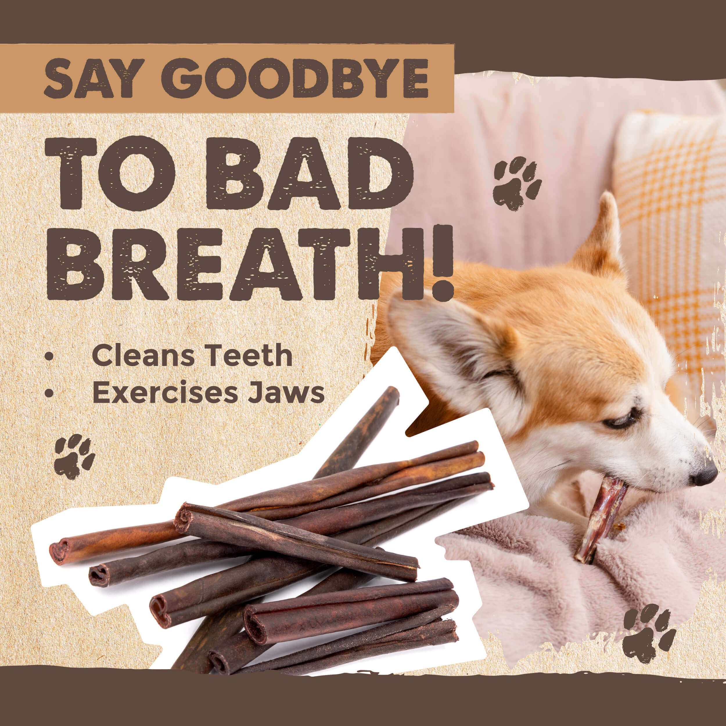 All-Natural Beef Collagen Sticks