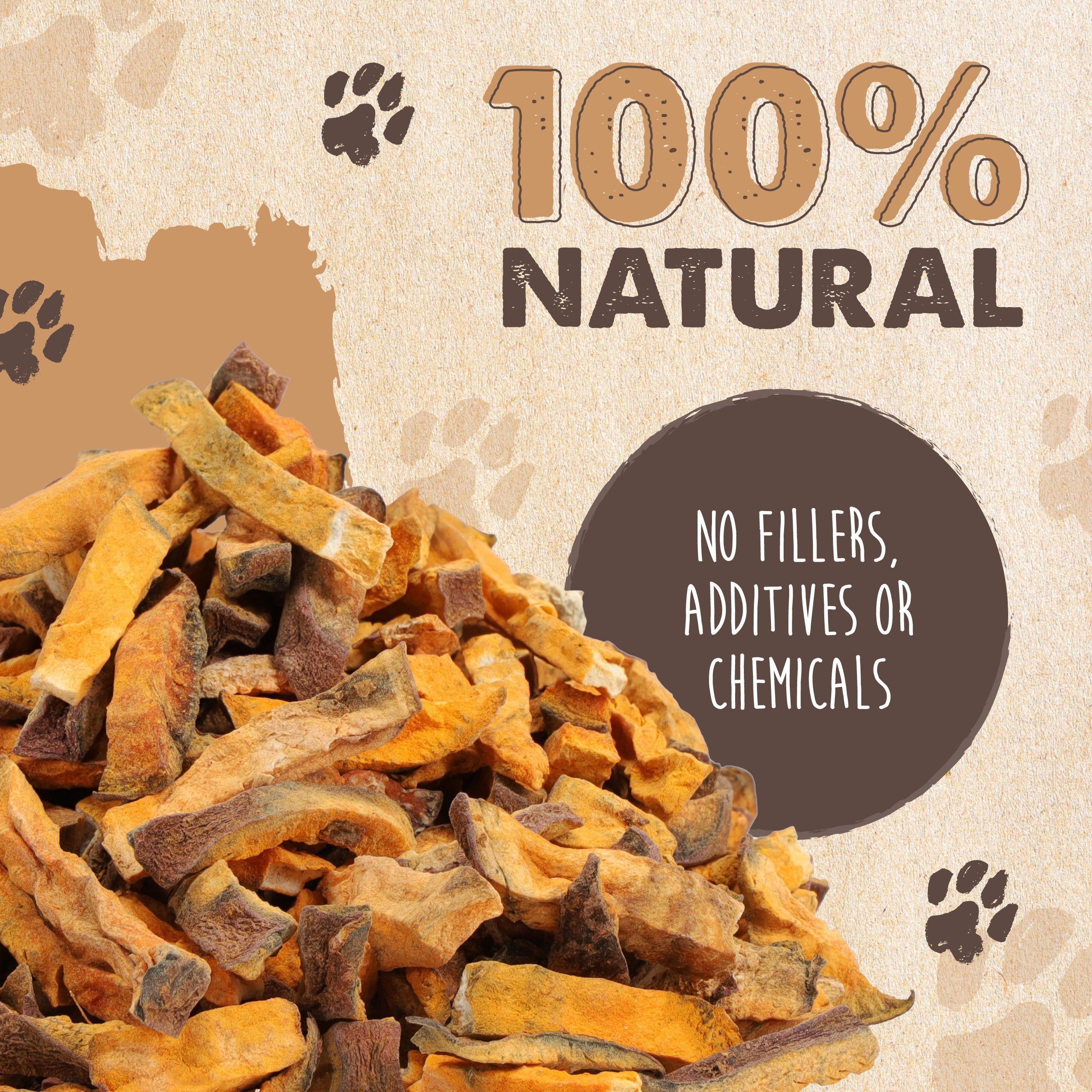 Sweet Potato Dogs Chews | Dehydrated Slices and Fries for Pets