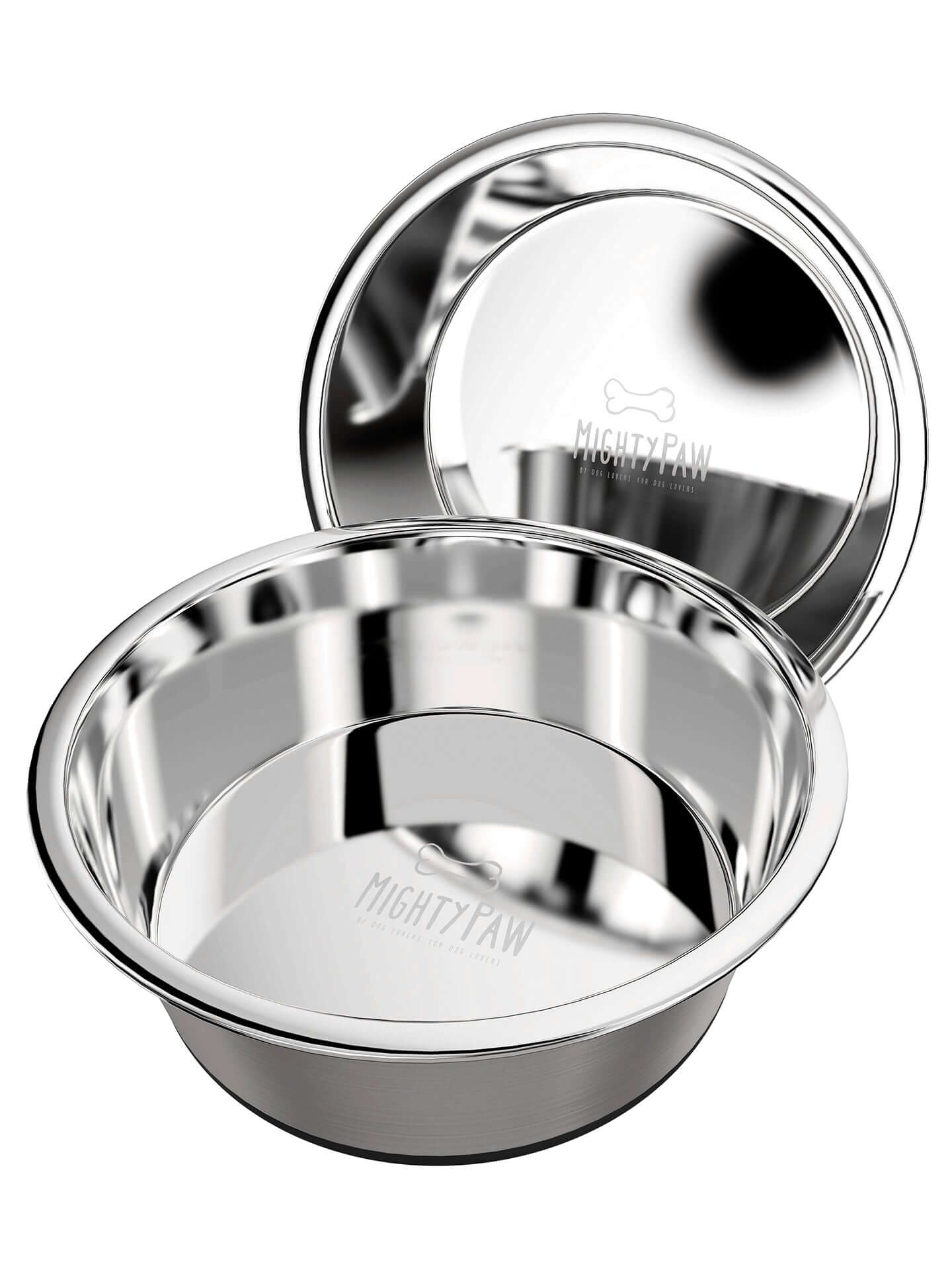 Mighty Paw Stainless Steel Dog Bowl, 2 Count, 2 Cup