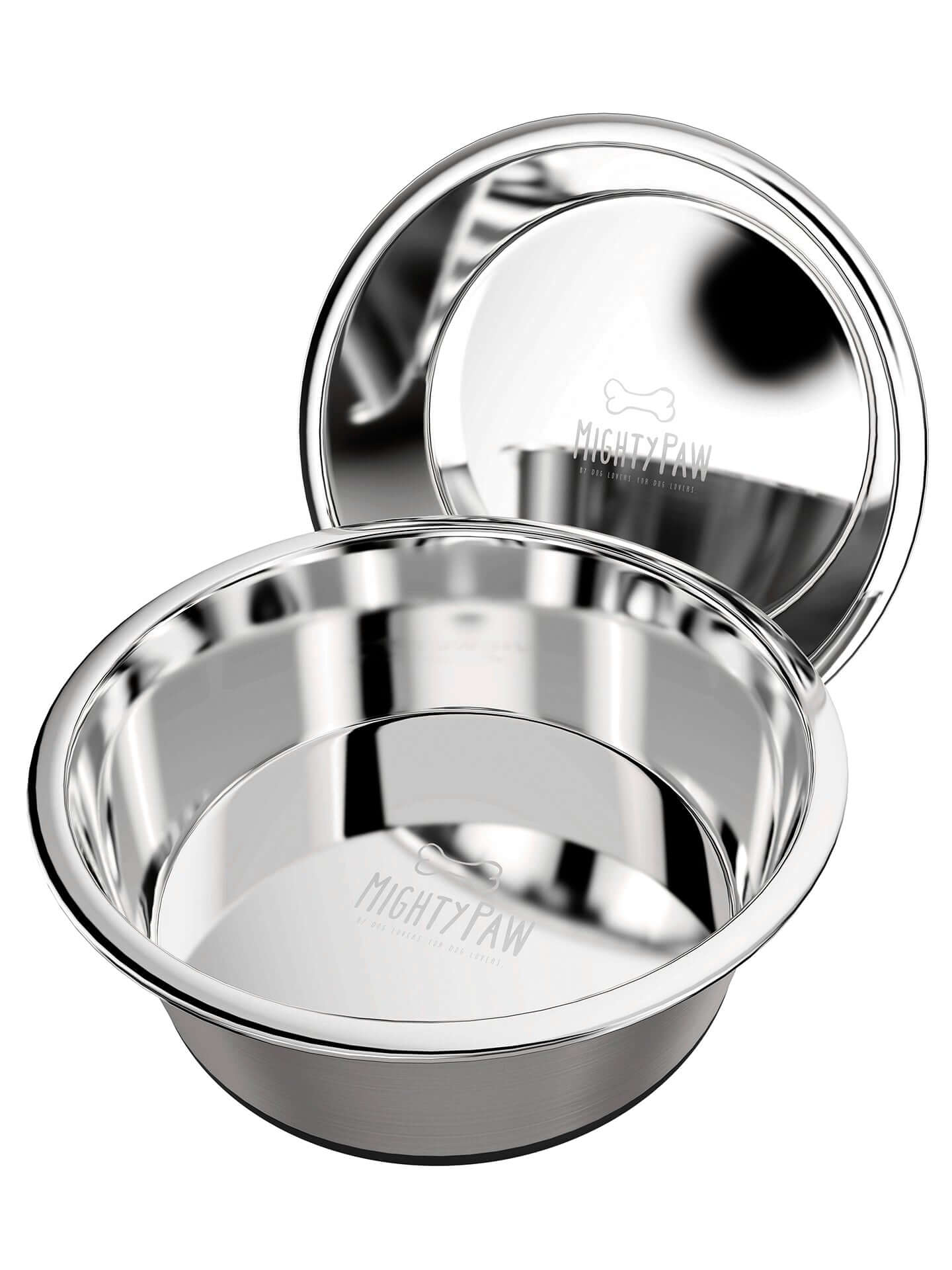 Upgrade Mealtime with Mighty Paw Stainless Steel Dog Bowls (2 Pack)