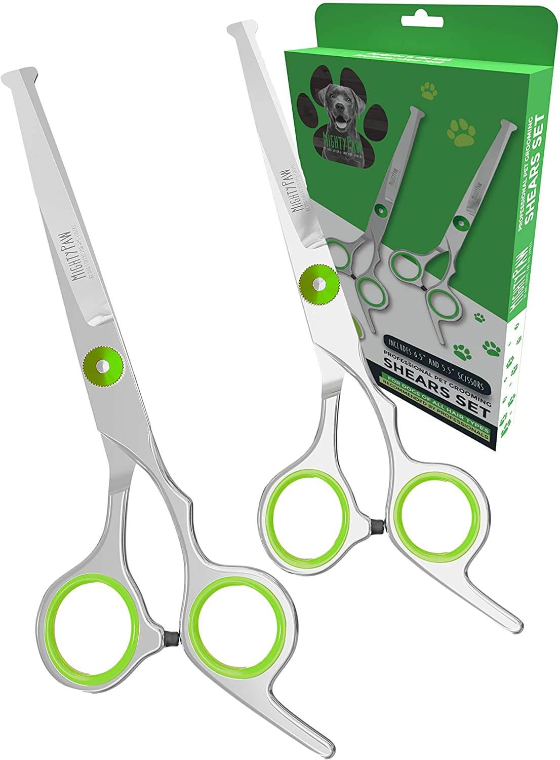 Mighty Paw 2-Pack Professional Dog Grooming Shears