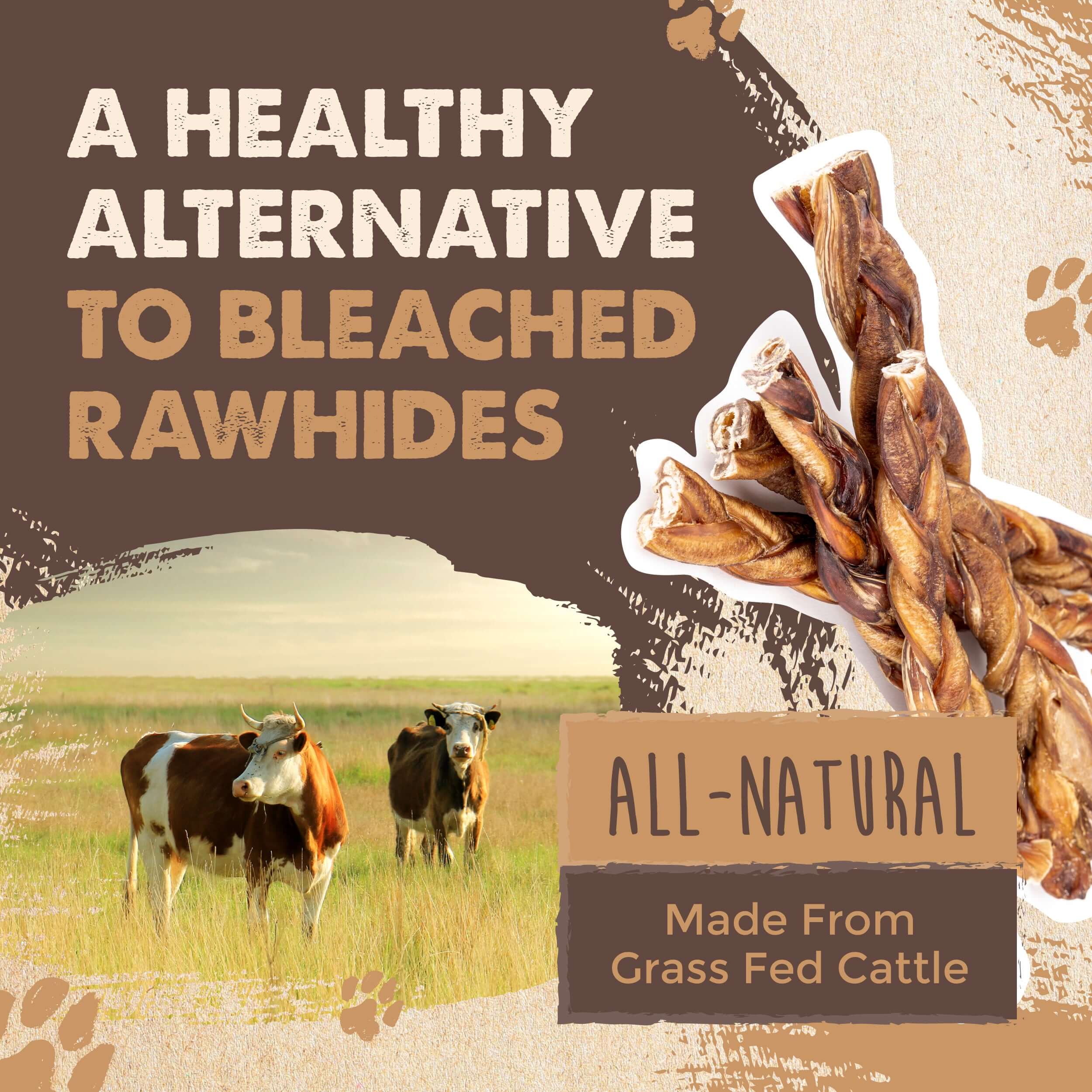All-Natural Braided Bully Sticks