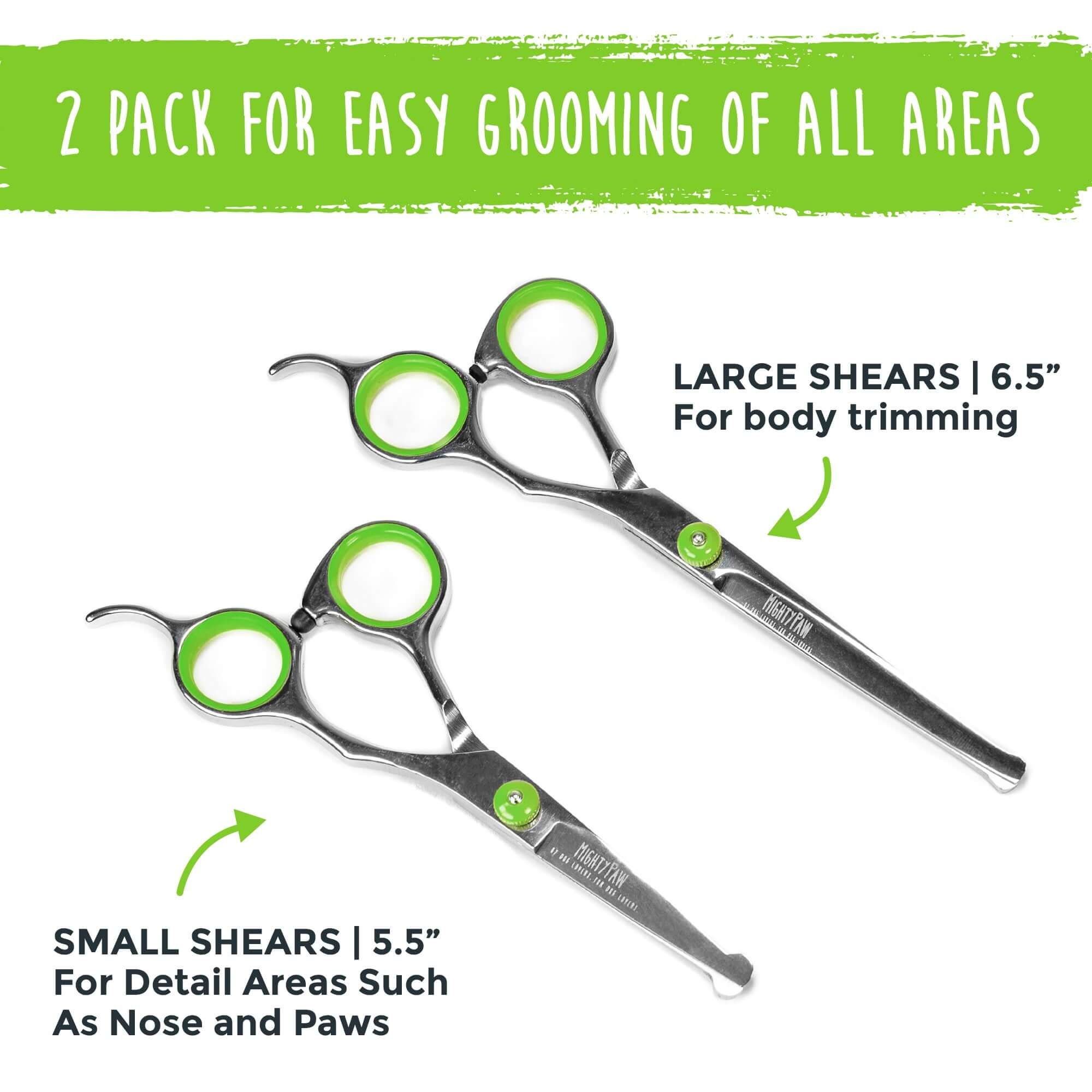 Mighty Paw 2-Pack Professional Dog Grooming Shears