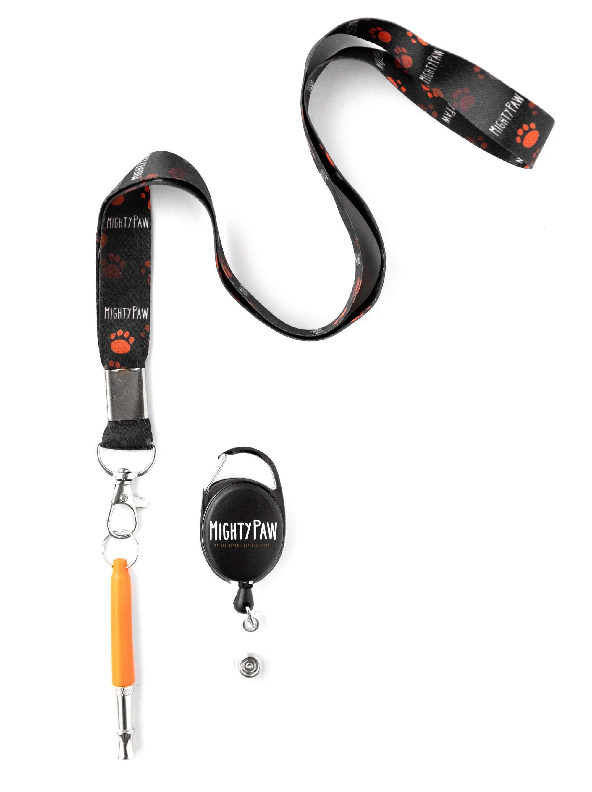 Mighty Paw Dog Training Whistle with Neck Lanyard & Retractable Clip