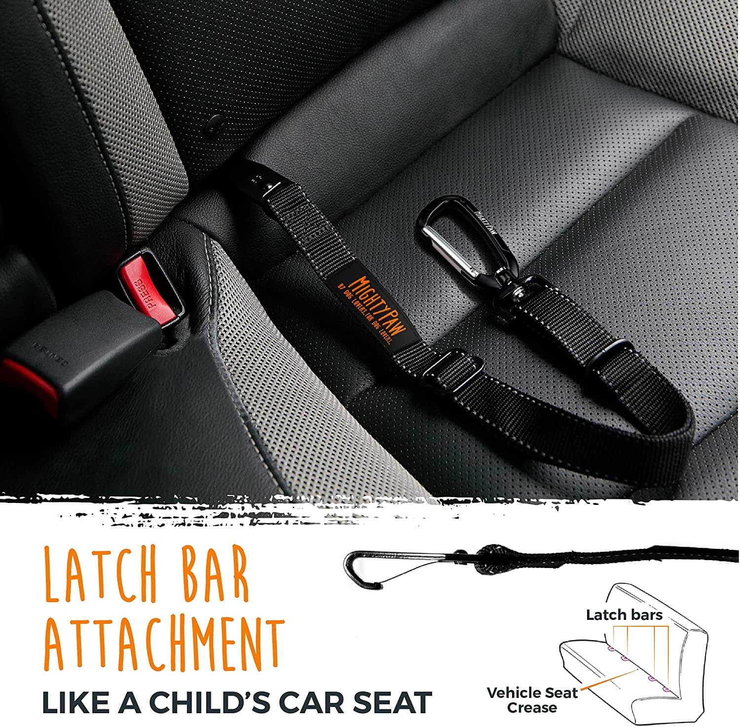 Dog Car Safety Belt - All-Metal Latch Hook for Secure Travel