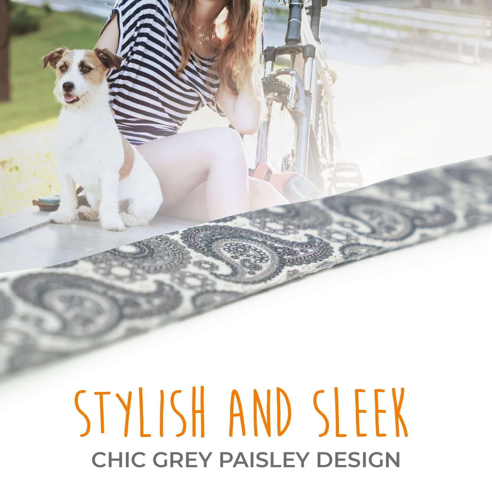 Designer Paisley Dog Collar (Grey)