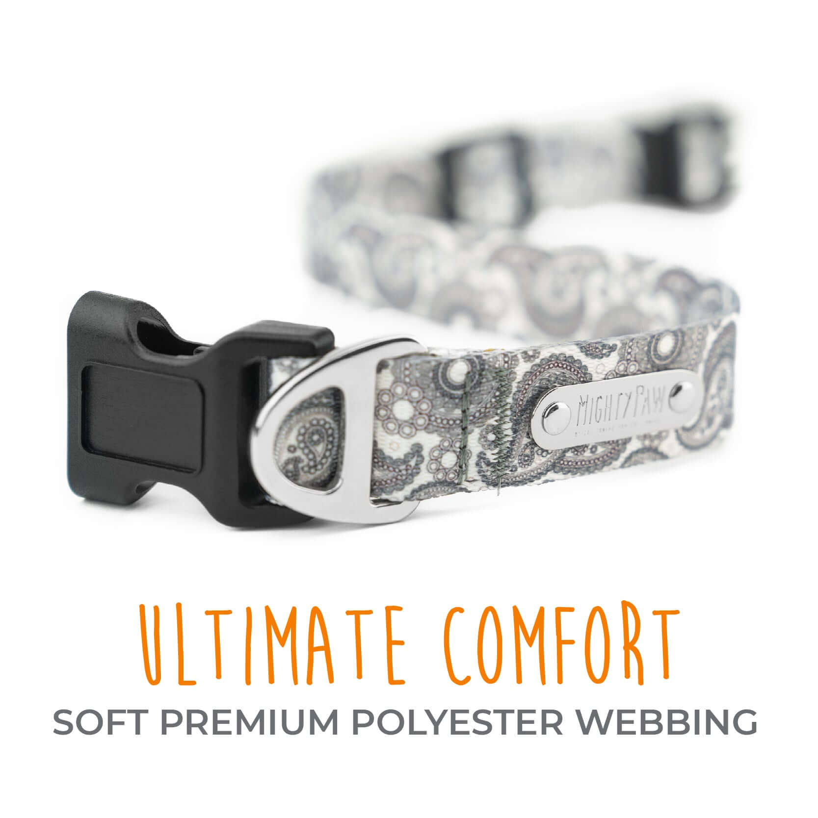 Grey Paisley Designer Collar