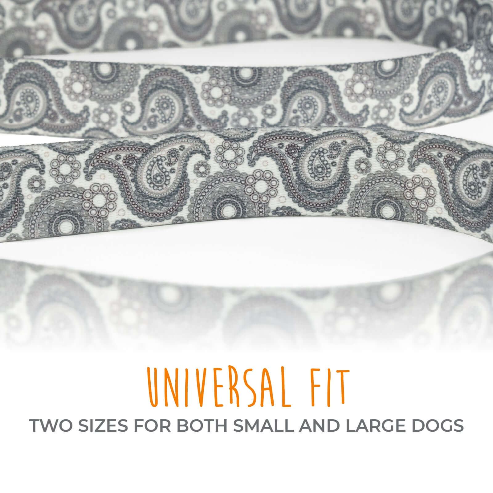 6-Foot Grey Paisley Designer Leash