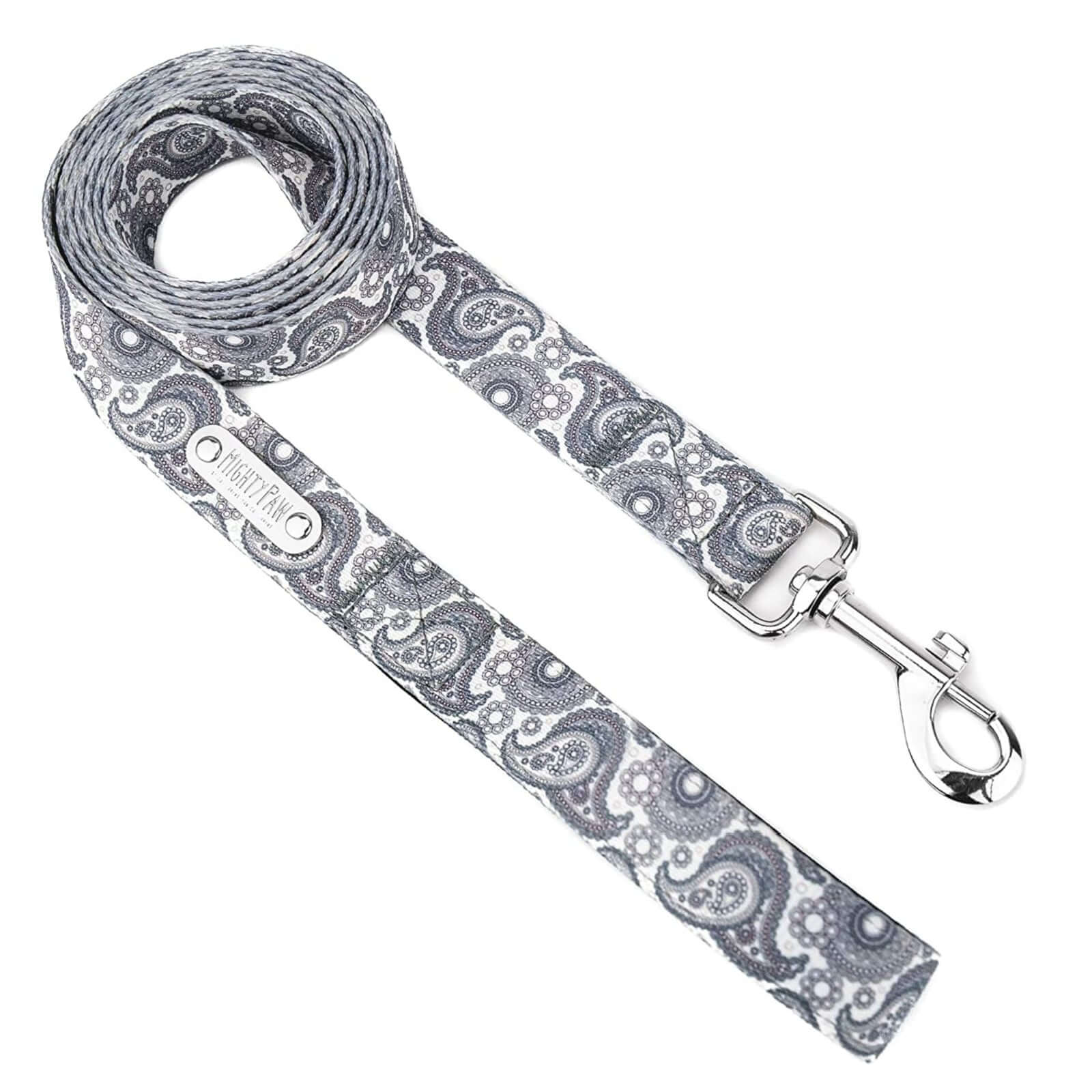 6' Designer Dog Leash (Grey Paisley)