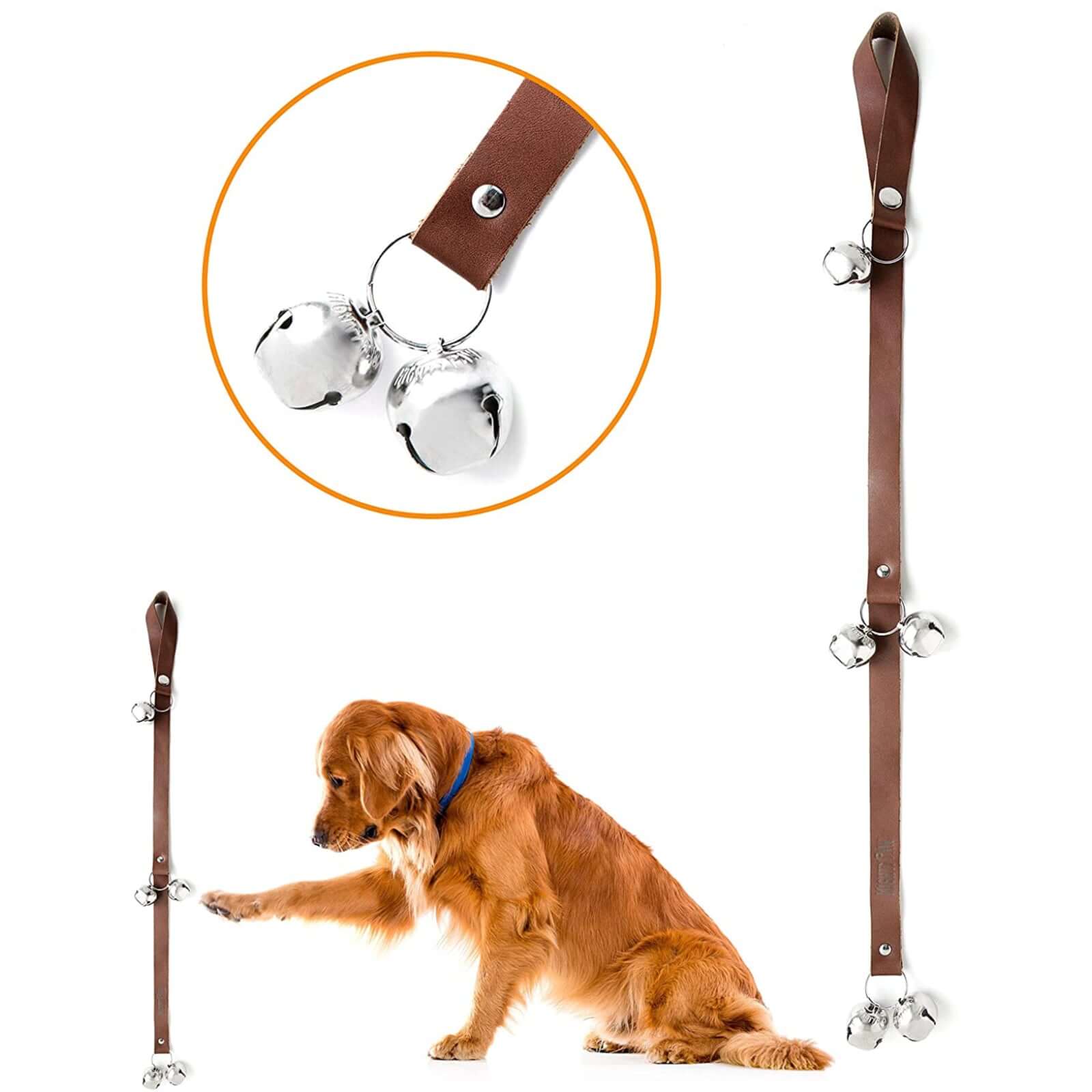 Mighty Paw Leather Tinkle Bells – Stylish Dog Training Solution