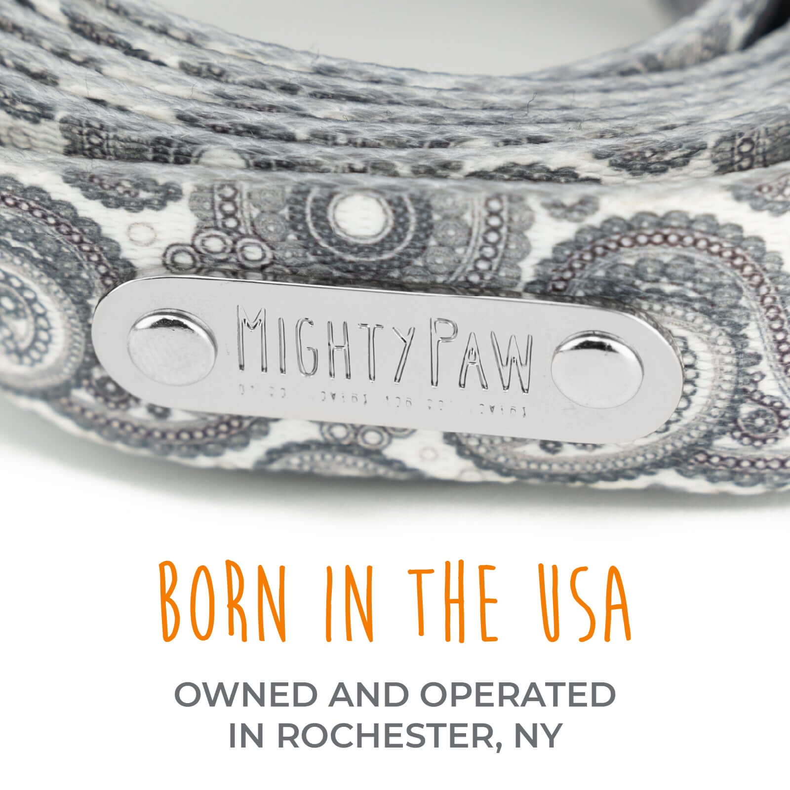 6-Foot Grey Paisley Designer Leash
