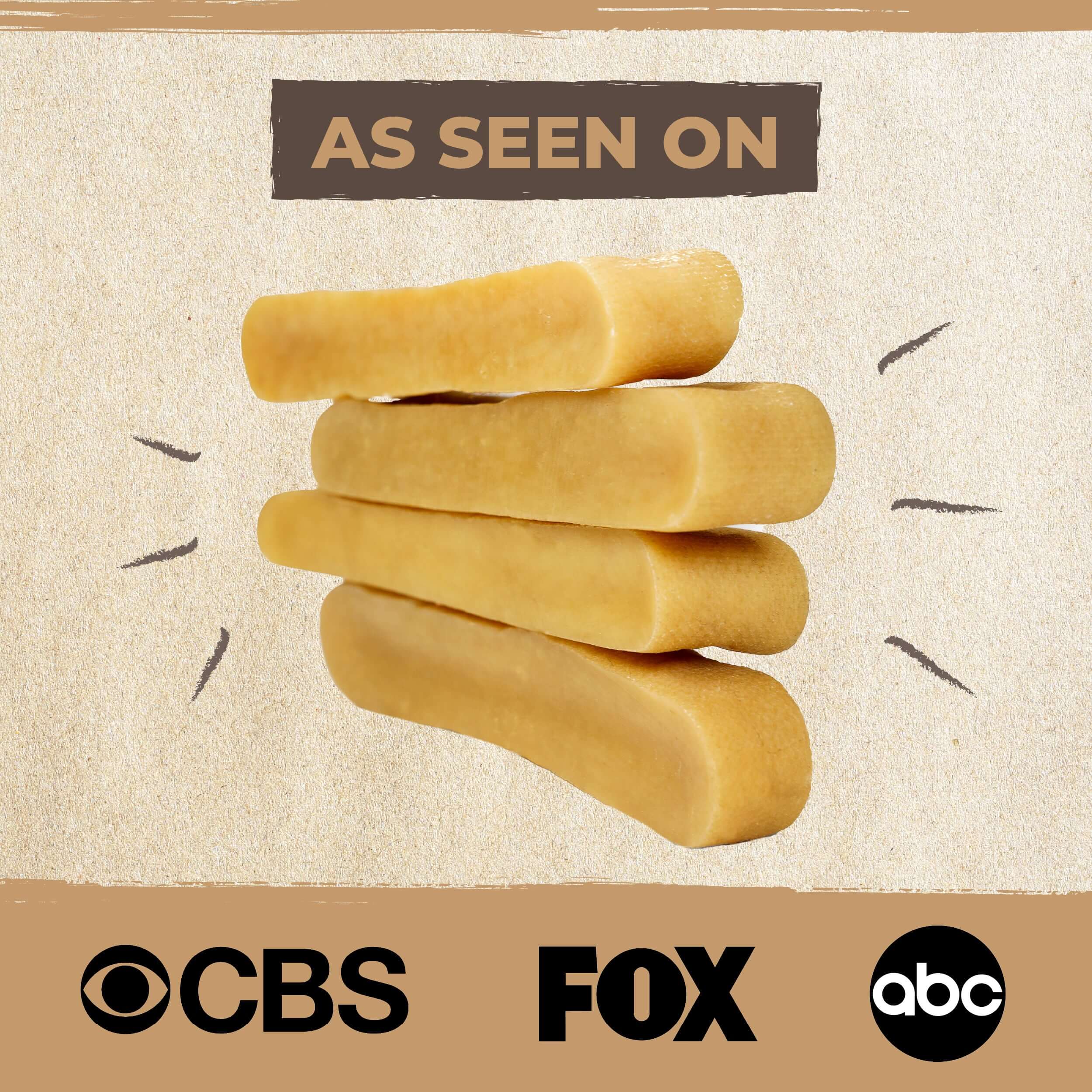 All-Natural Yak Cheese Dog Chews Puff