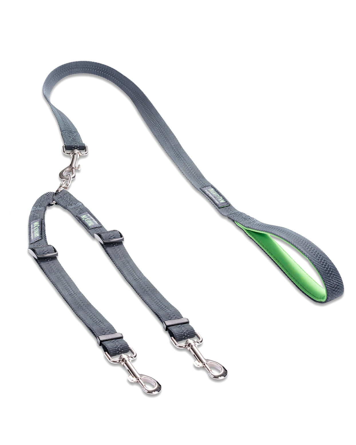 Adjustable-Length Double Dog Leash - Tangle-Free, Reflective Swivel Attachments