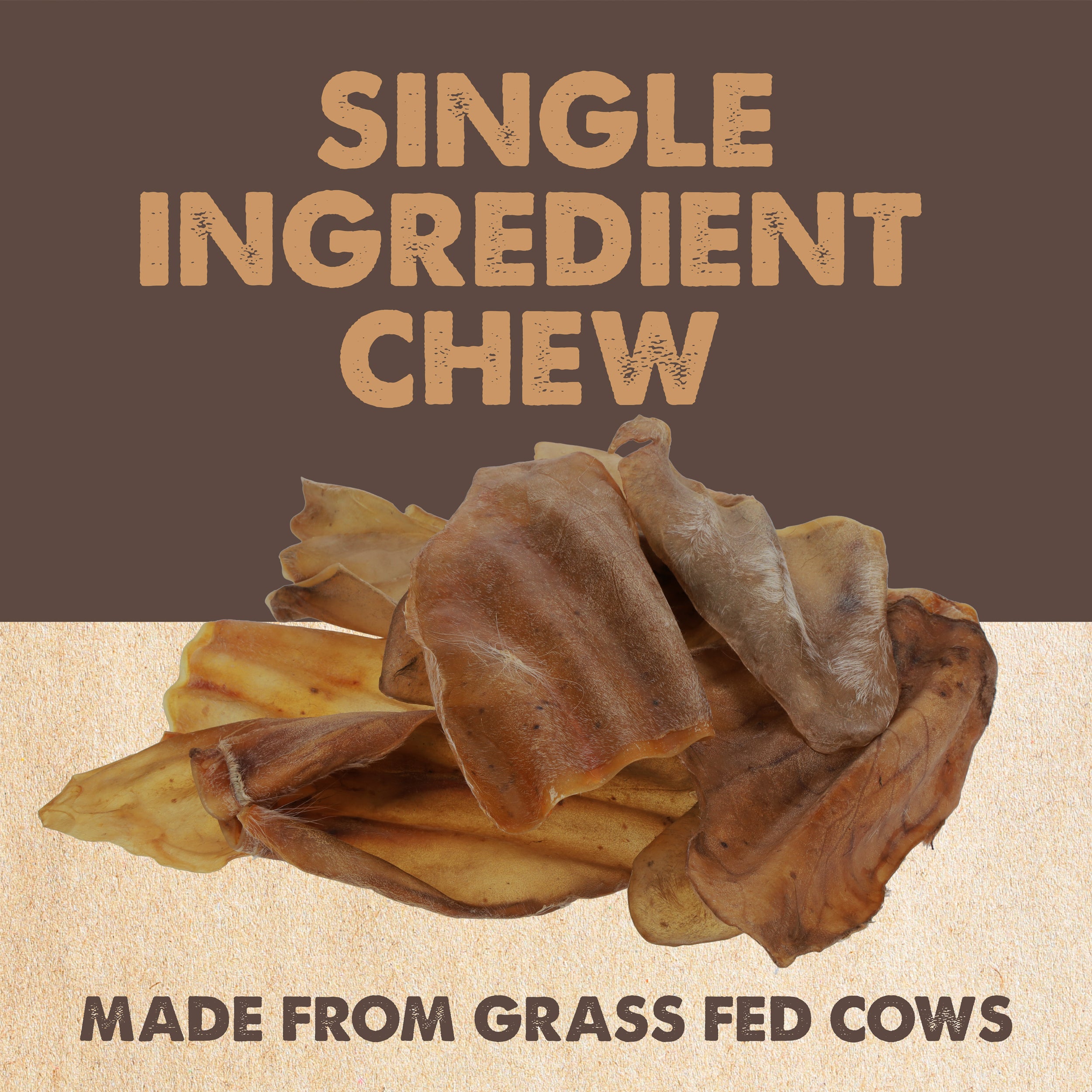 Grass-Fed Cow Ear Chews for Dogs - All-Natural & Delicious