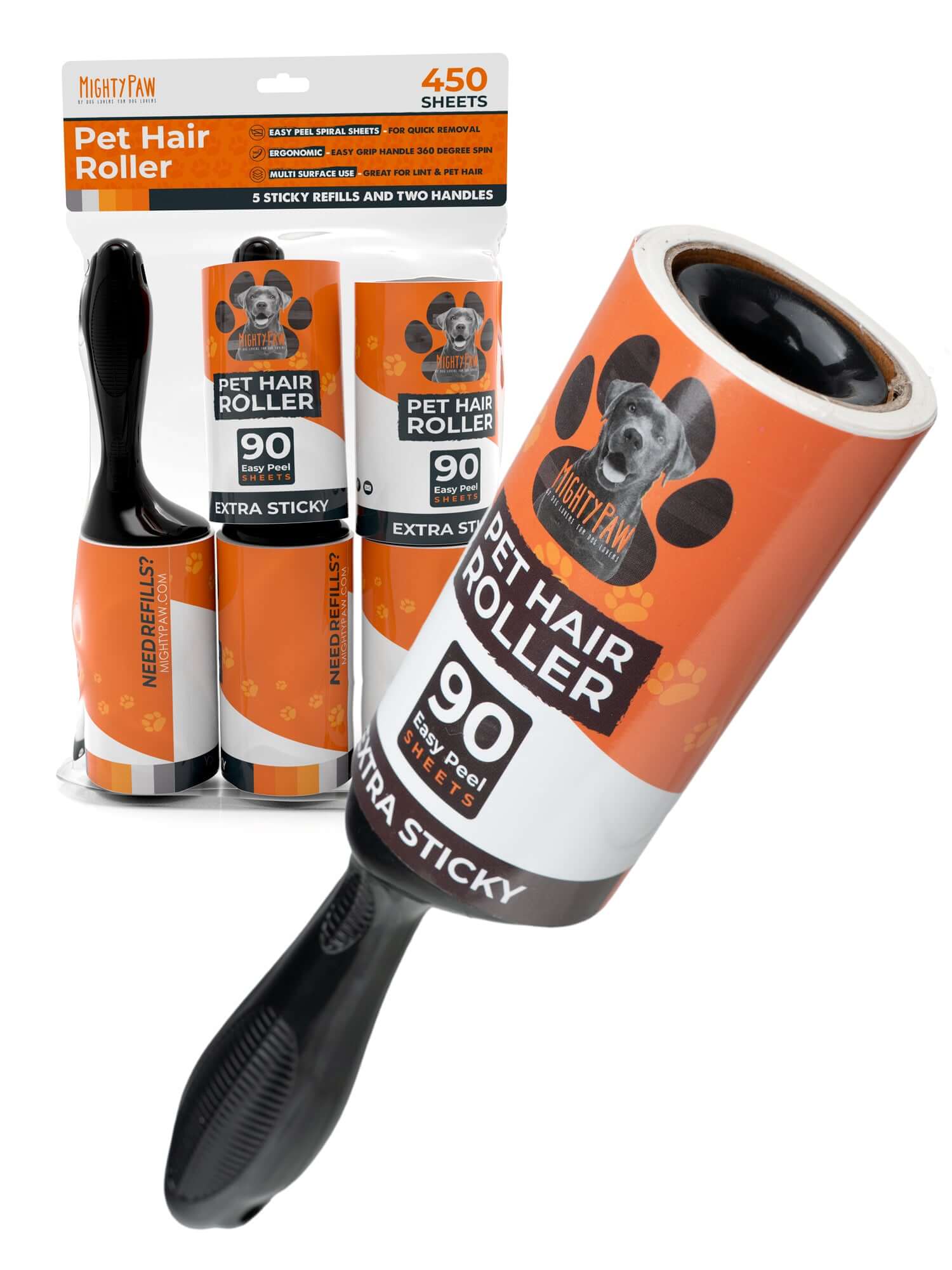 Mighty Paw Pet Hair Roller with 360° Cleaning Power