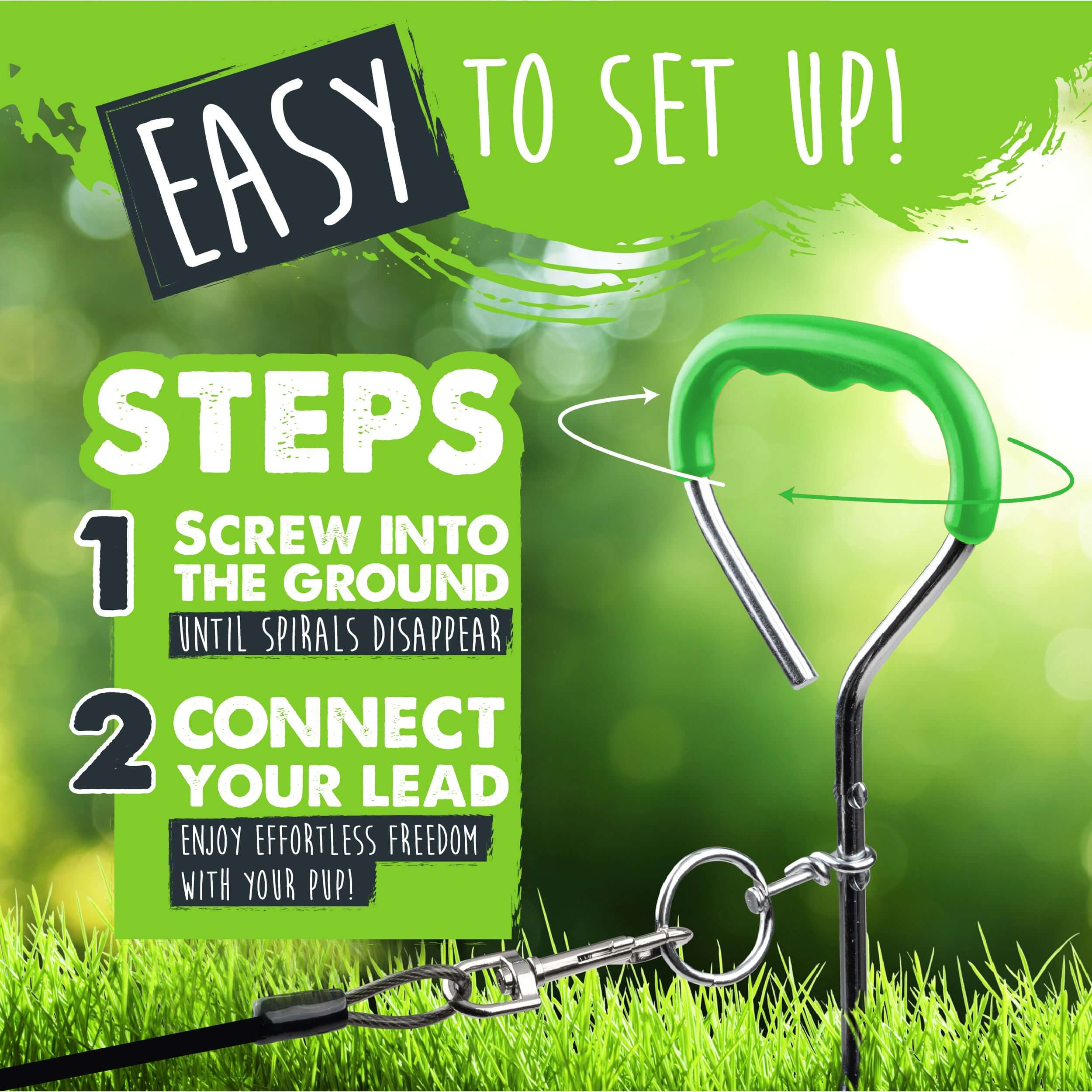 Heavy-Duty Tie Out Stake