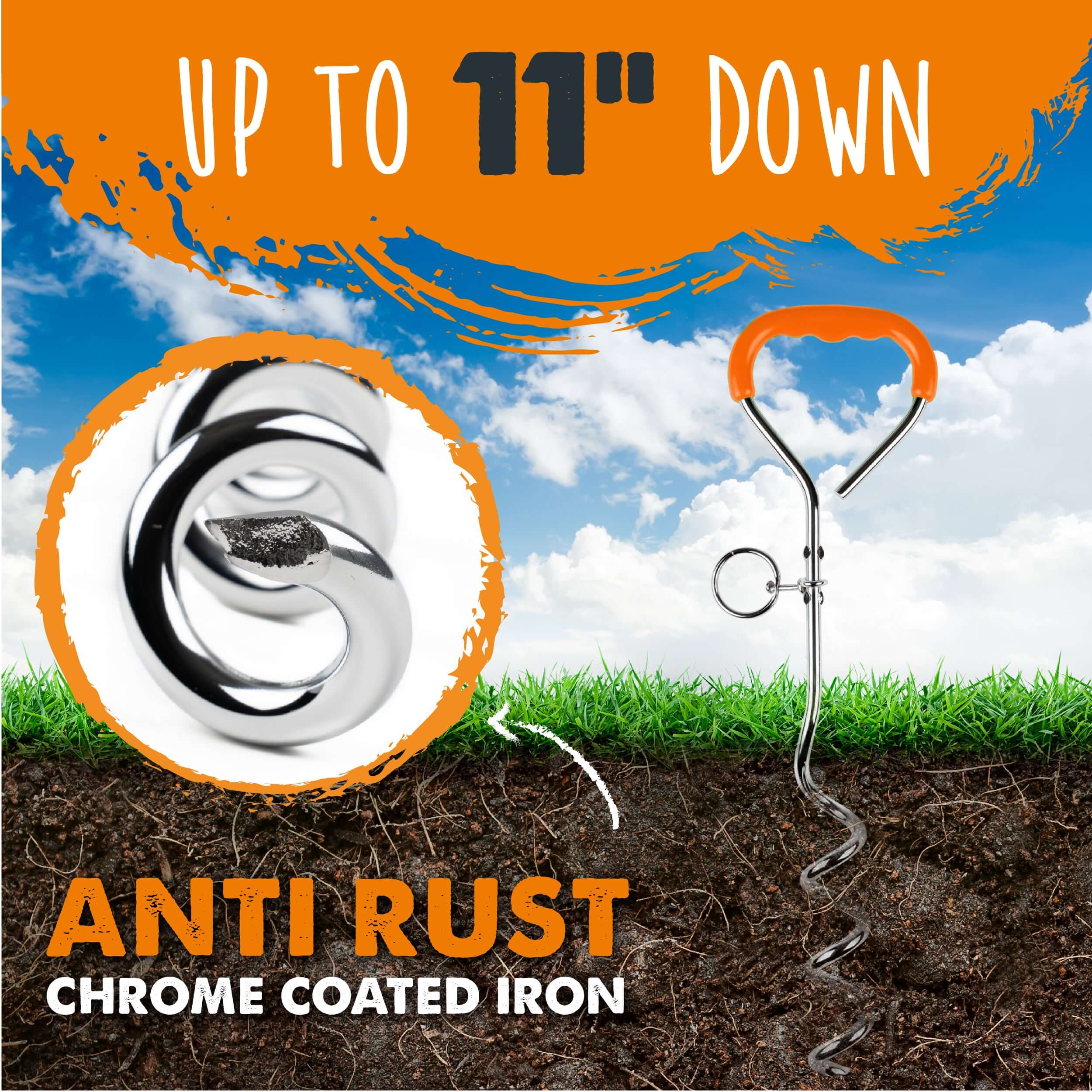 Heavy-Duty Tie Out Stake