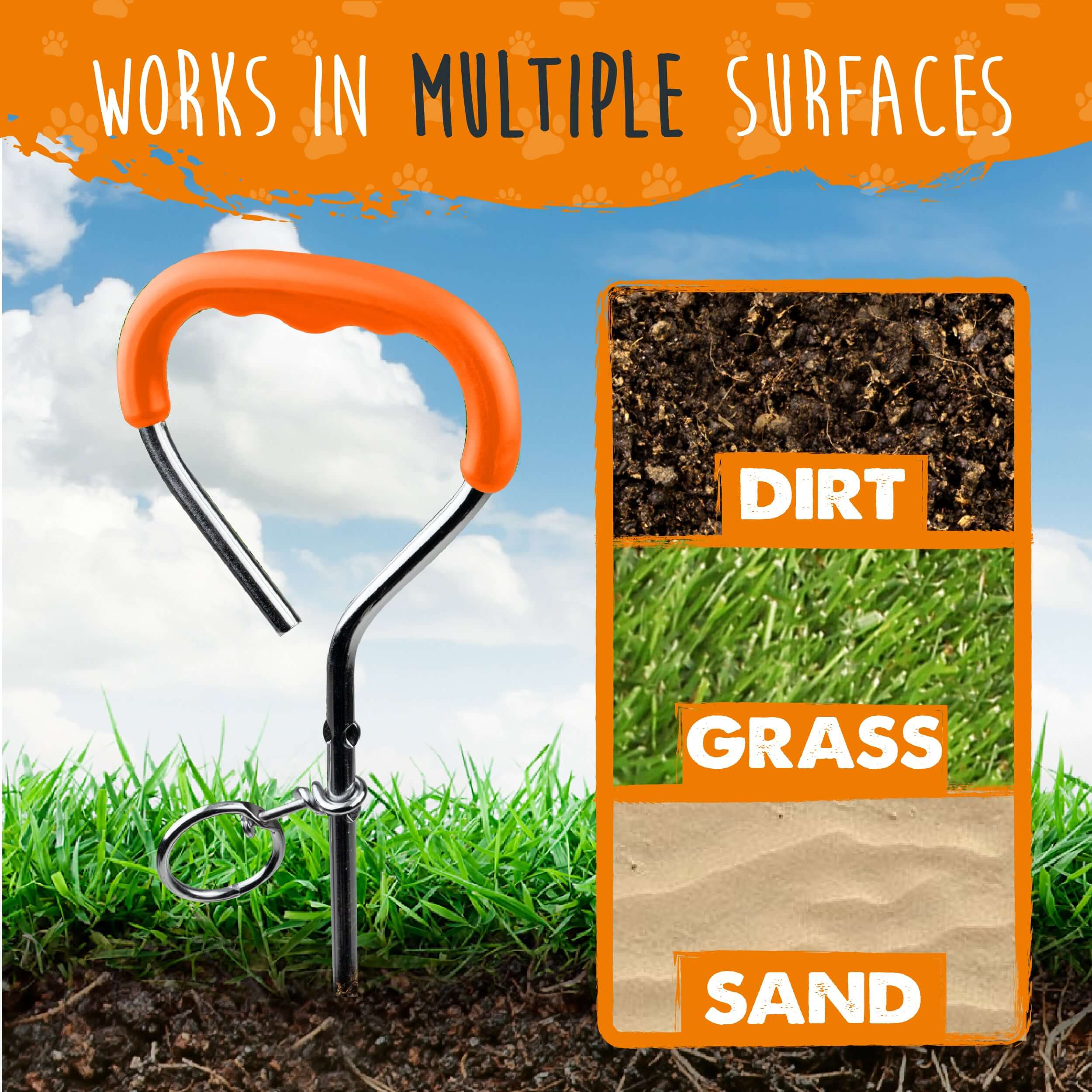 Heavy-Duty Tie Out Stake