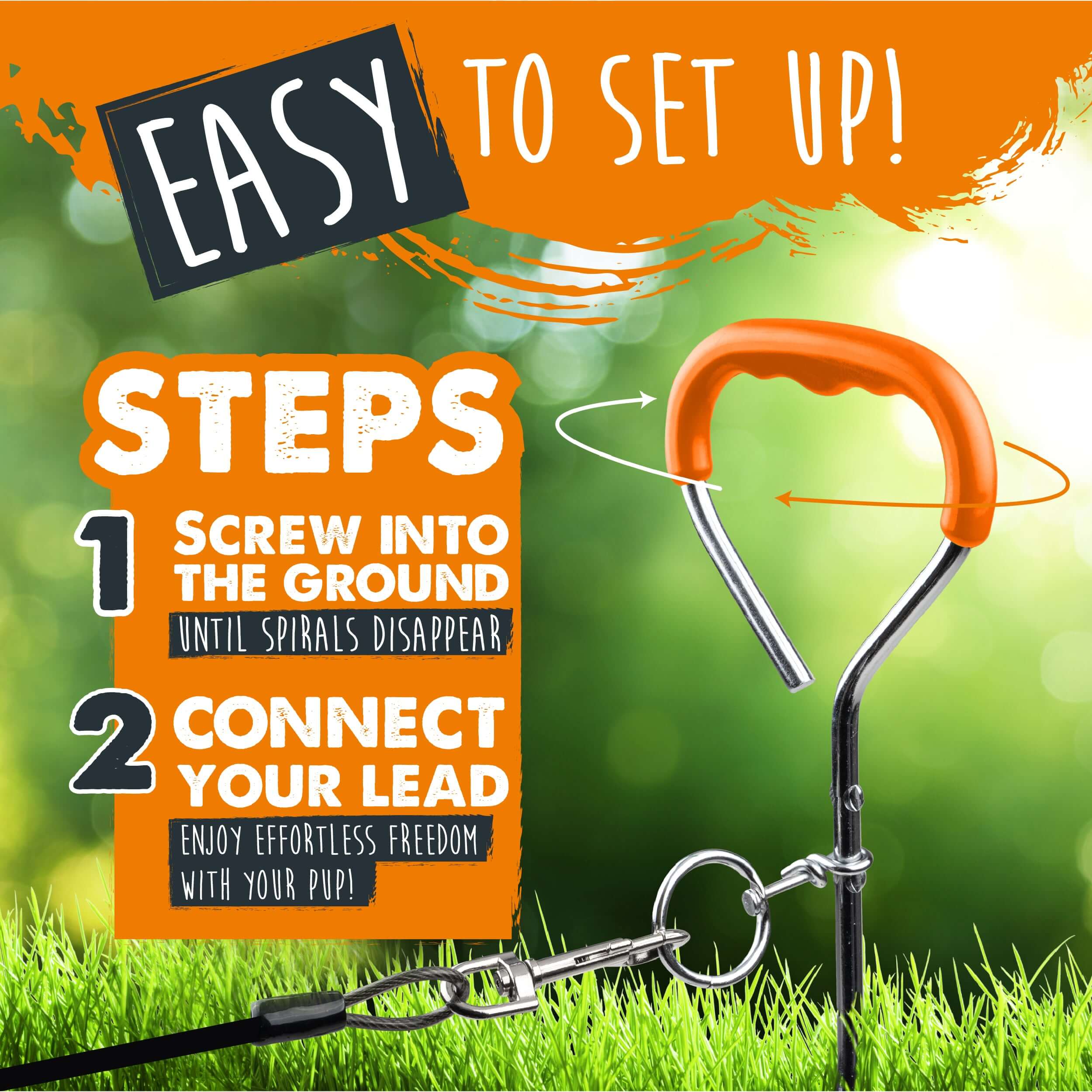 Heavy-Duty Tie Out Stake