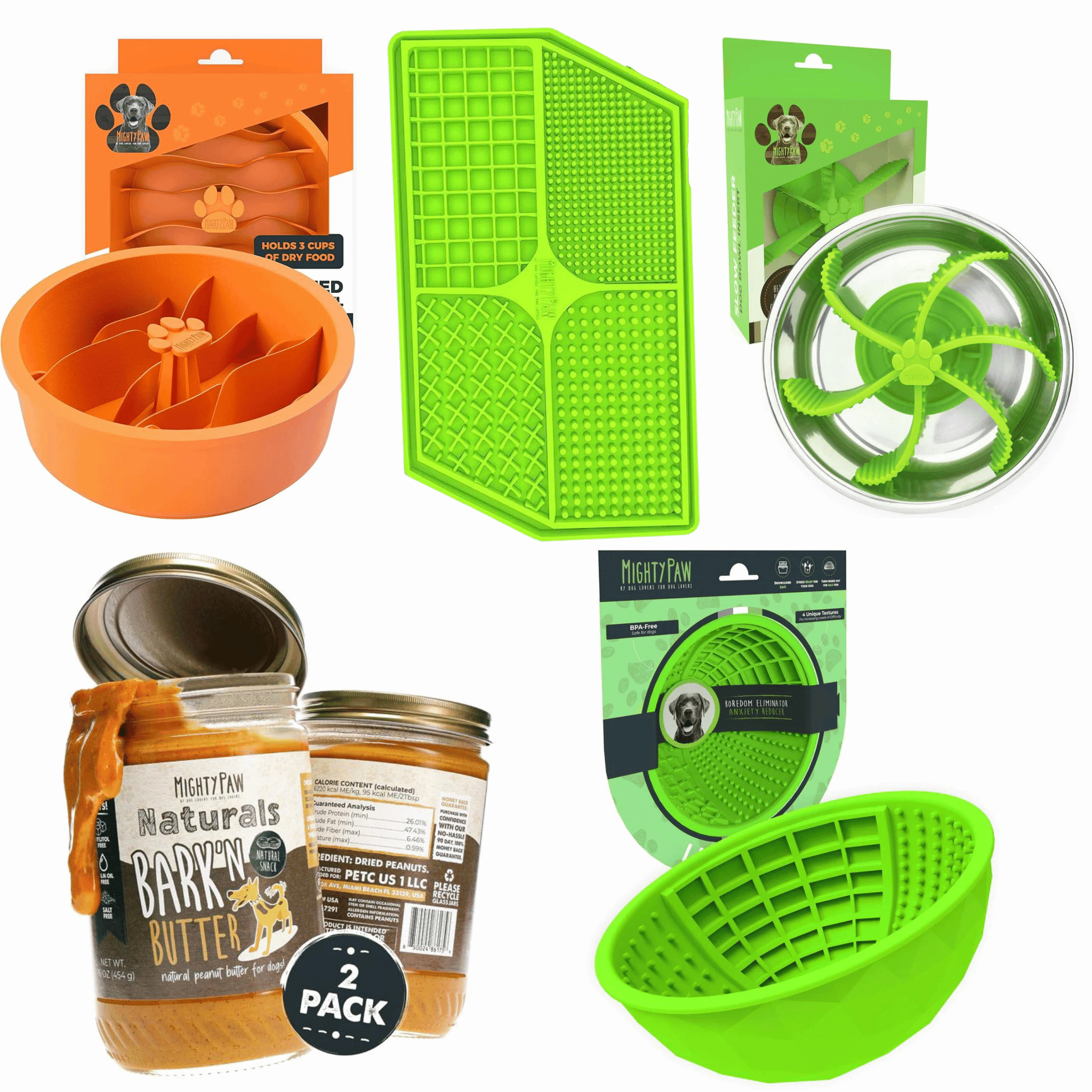 Ultimate Enrichment Bundle | Mighty Paw Dog Lick Bowl + Dog Lick Pad + Slow  Feeder Insert For Dog Bowl + Slow Feed Dog Bowl + Mighty Paw Dog Peanut