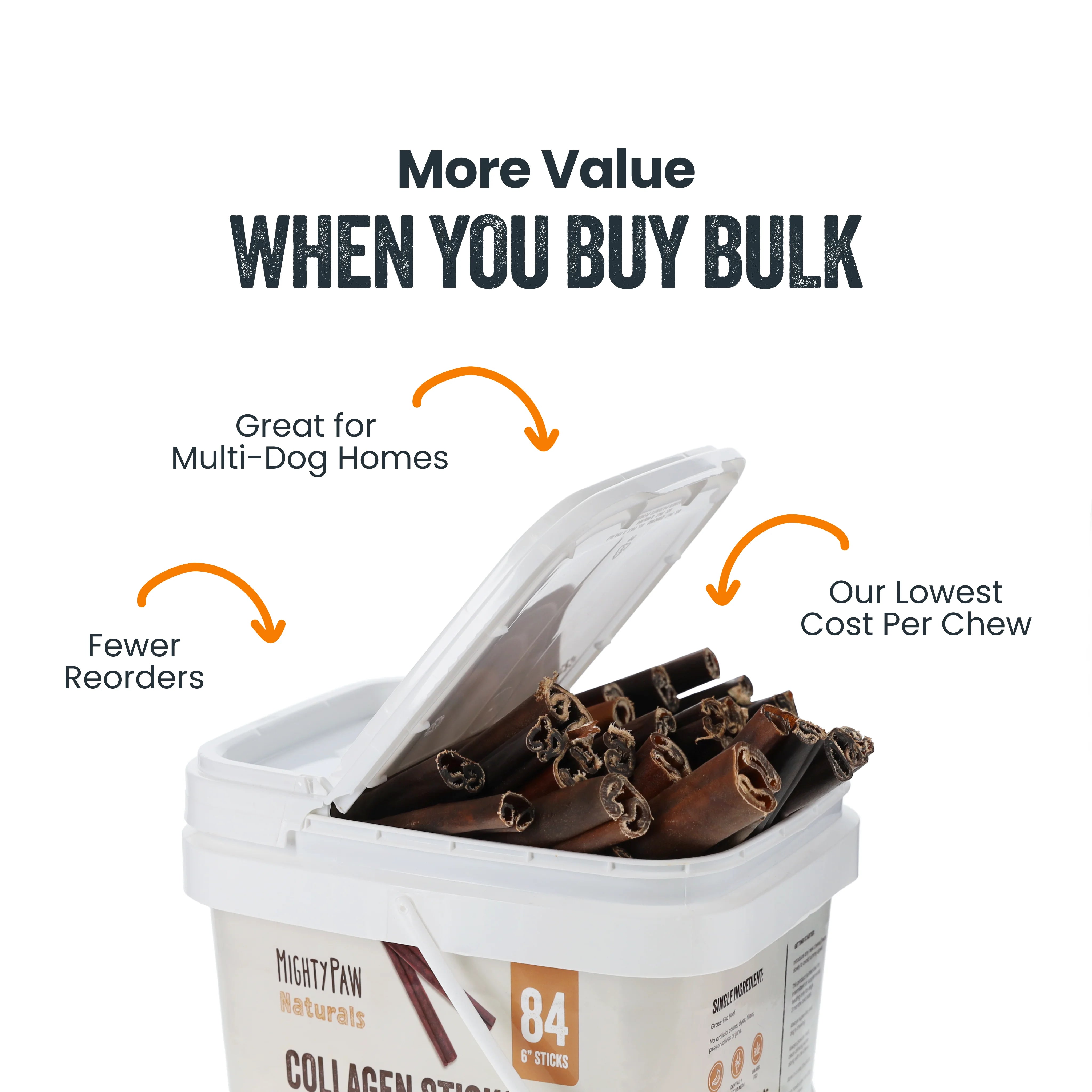 Bulk Bucket Collagen Sticks