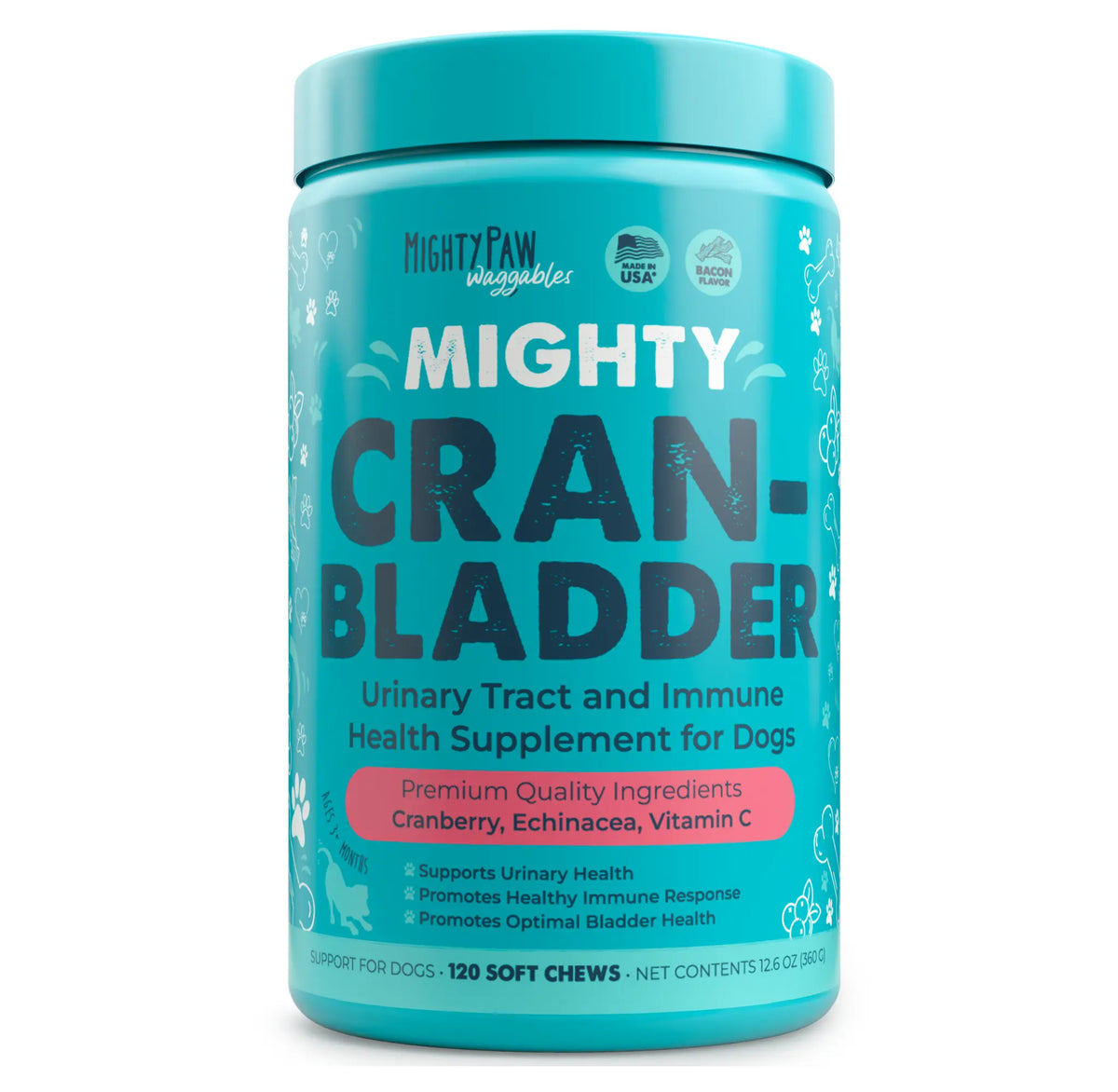 Mighty Cran-Bladder: Urinary Tract & Immune Support Supplement for Dogs