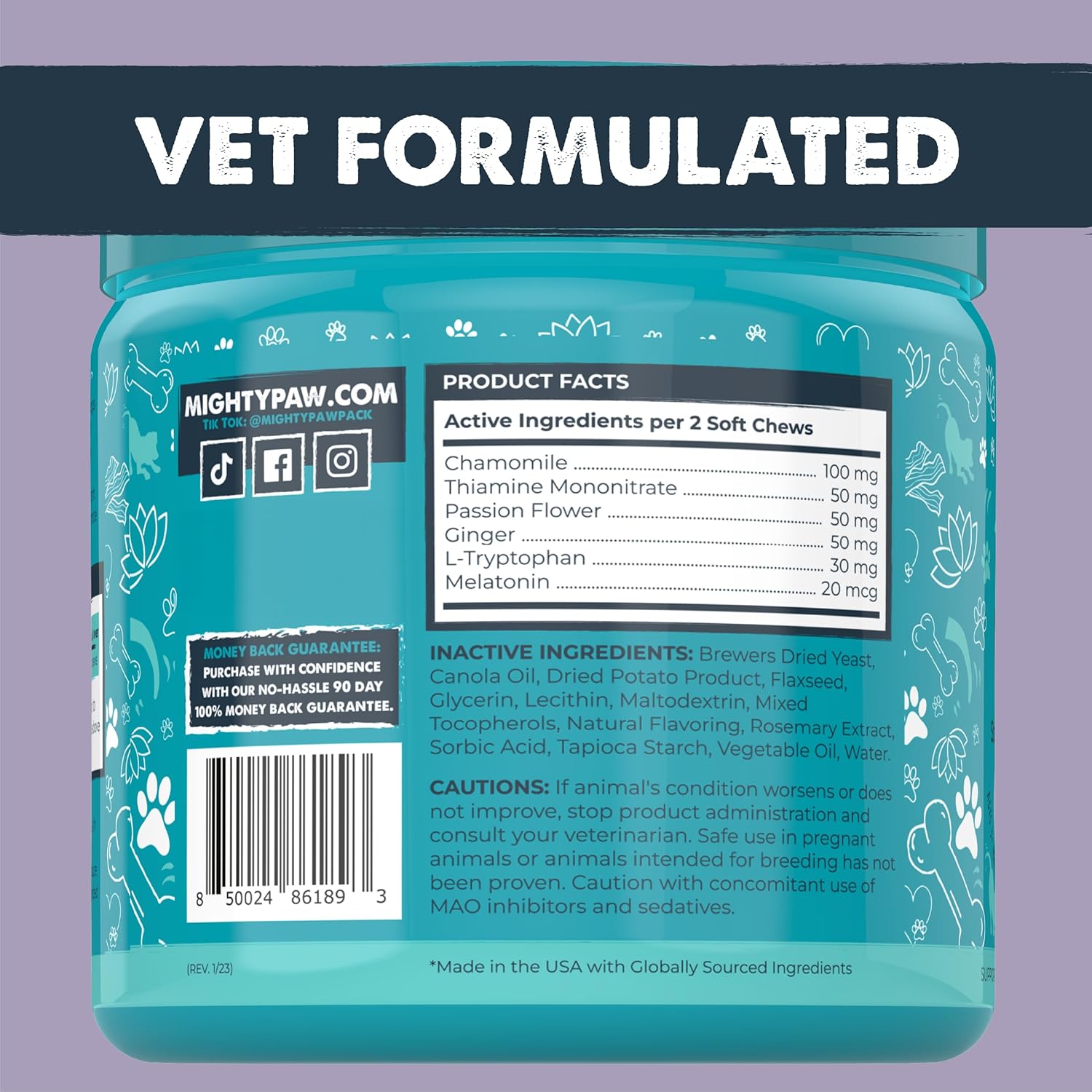 Mighty Calm: Stress and Behavior Supplement for Dogs