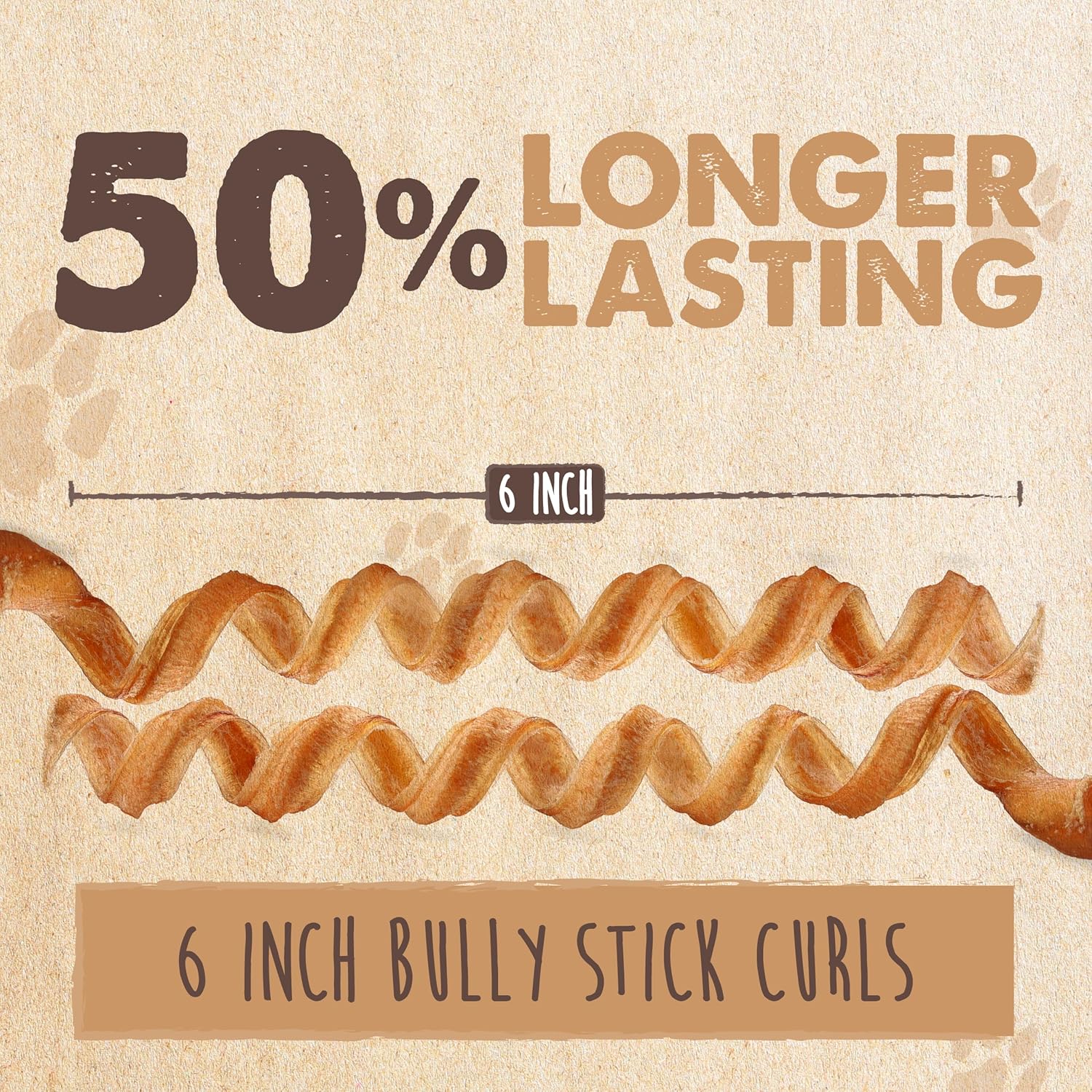 Mighty Paw Naturals Bully Stick Curls - All-Natural Dog Chews for Dental Health and Distraction