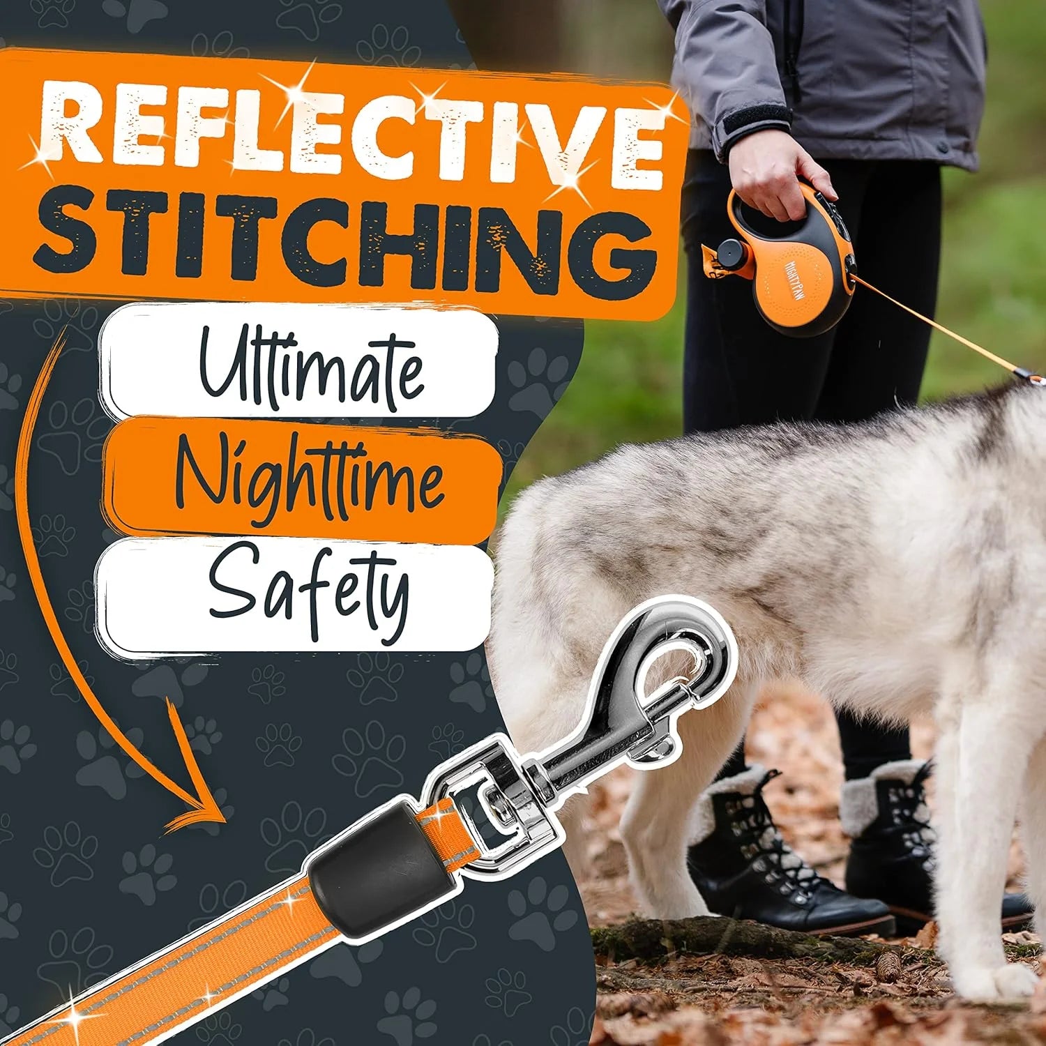 Retractable Leash 3.0 with Poop Bag Holder