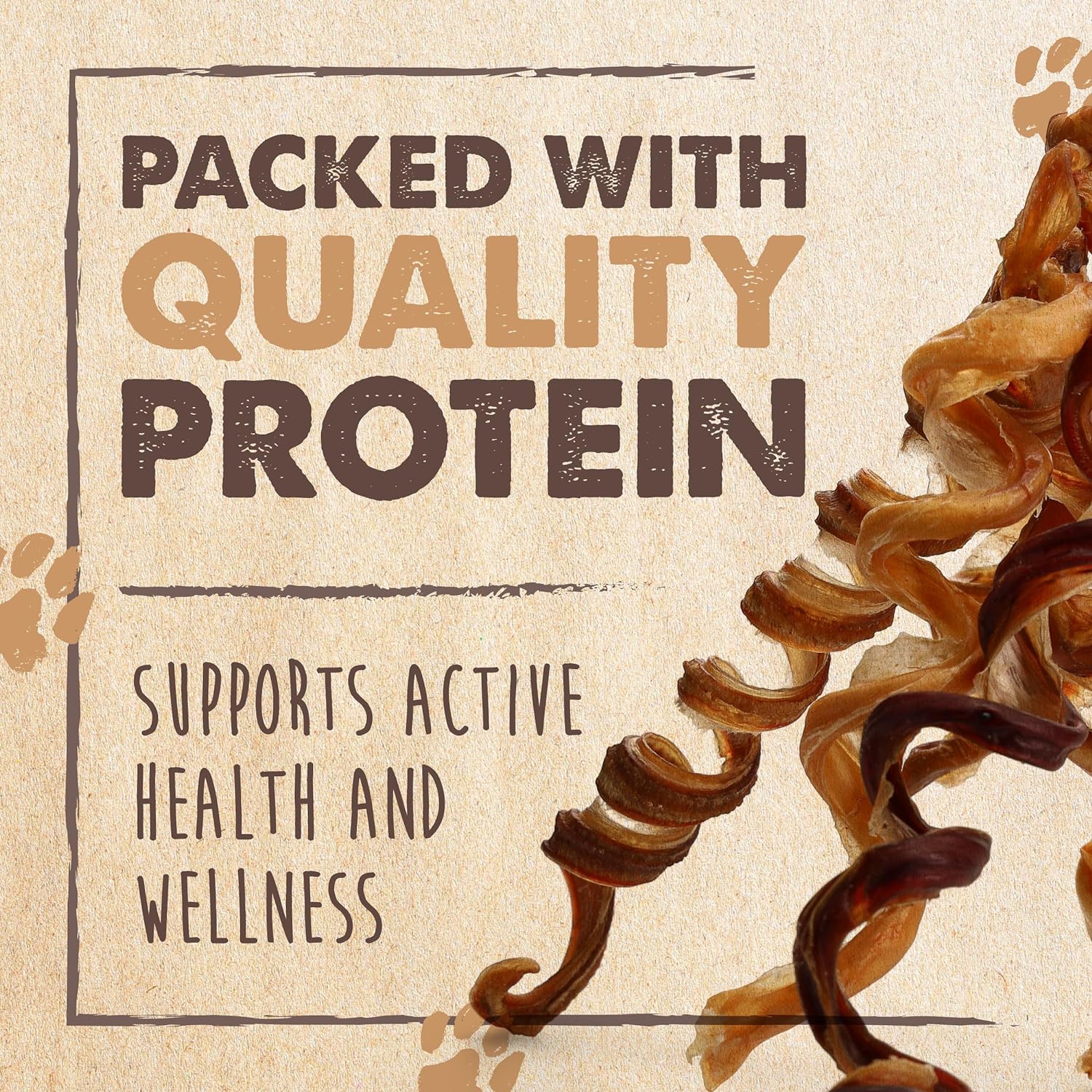 Mighty Paw Naturals Bully Stick Curls - All-Natural Dog Chews for Dental Health and Distraction