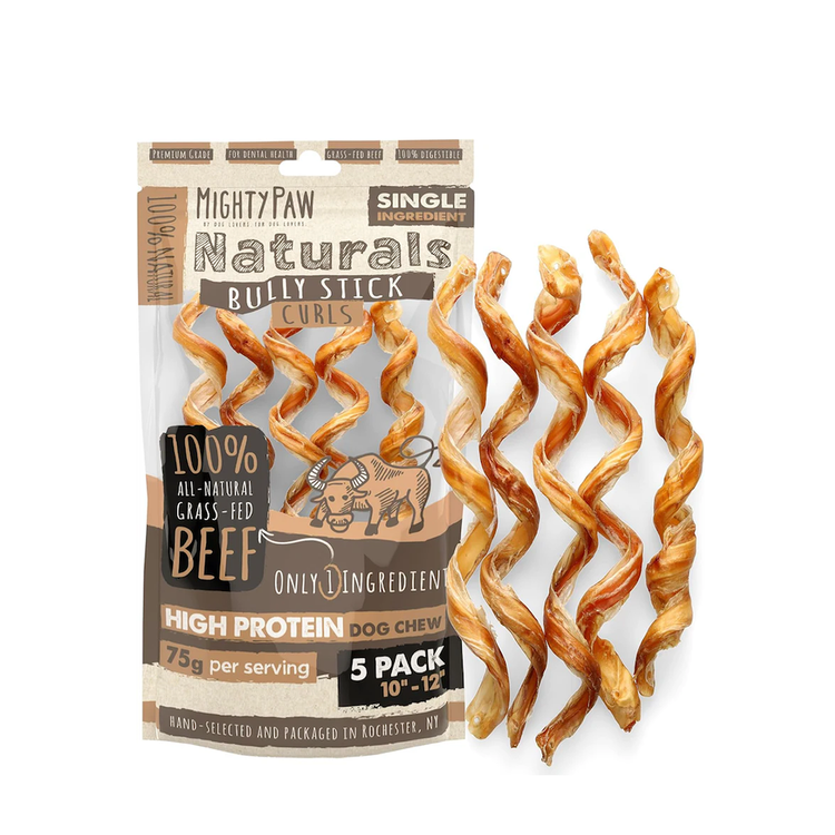 All-Natural Bully Stick Curls