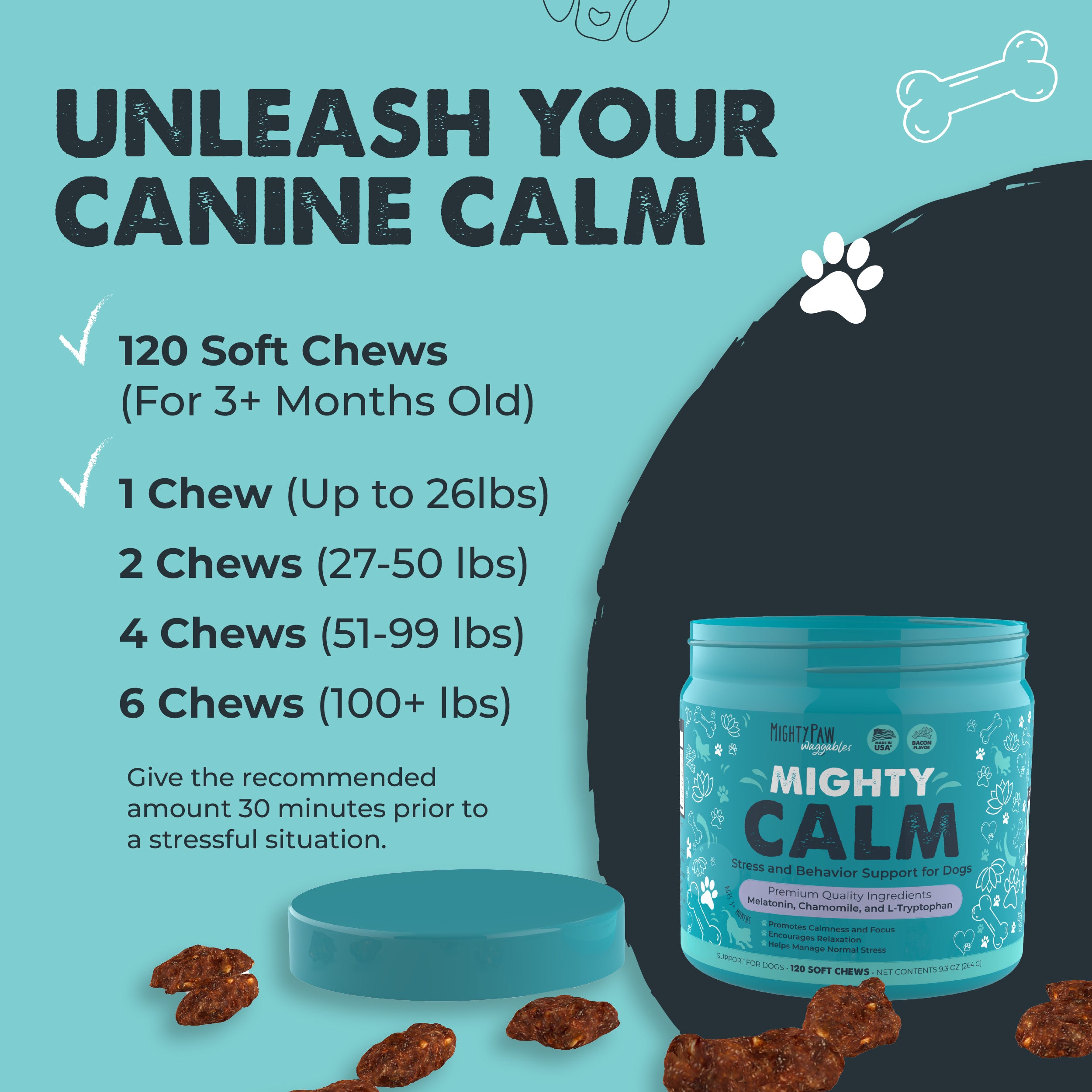 Mighty Calm Chews for Dogs | Calming and Behavior Support