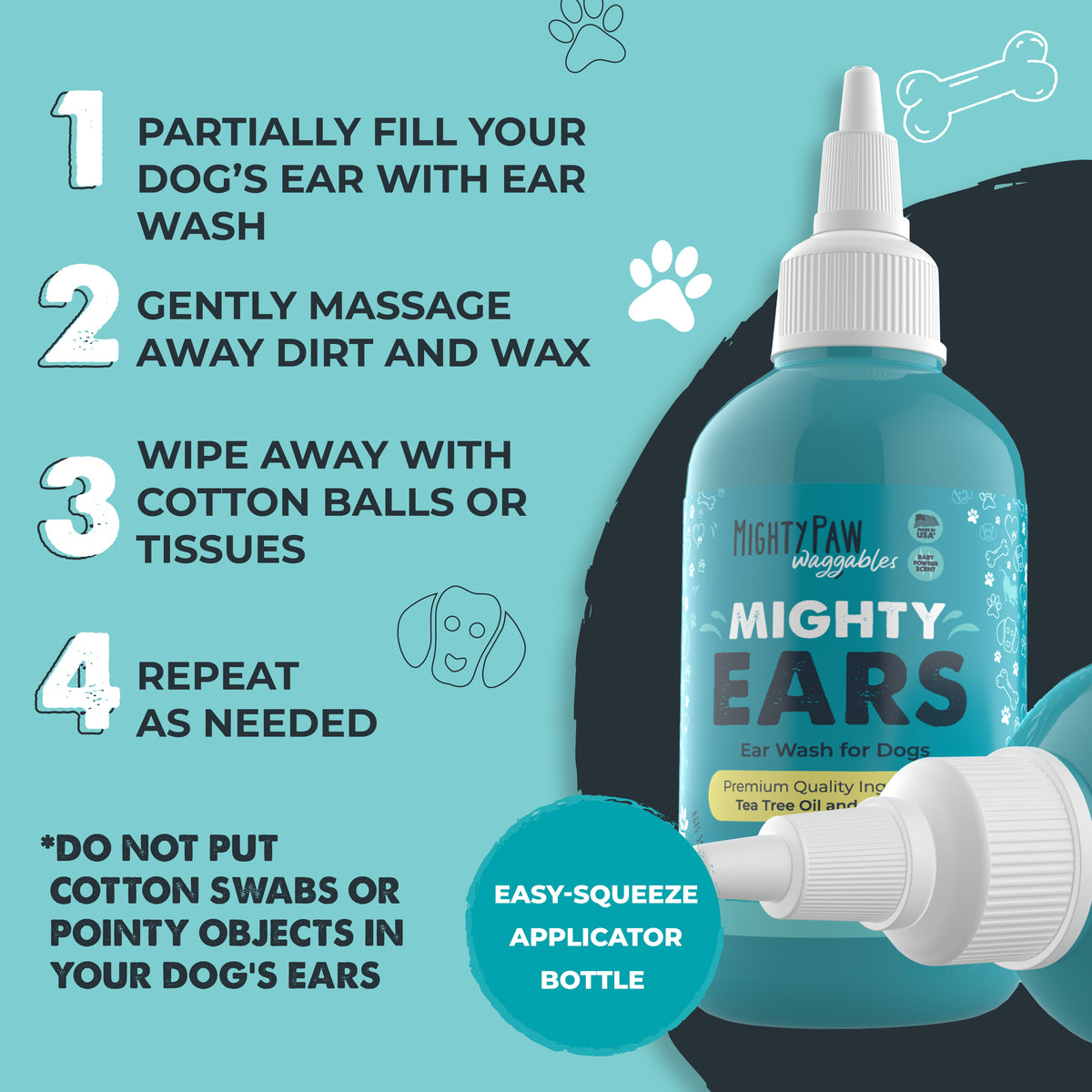 Mighty Rinse Mighty Ears Ear Wash for Dogs – Gentle, Effective, and Soothing