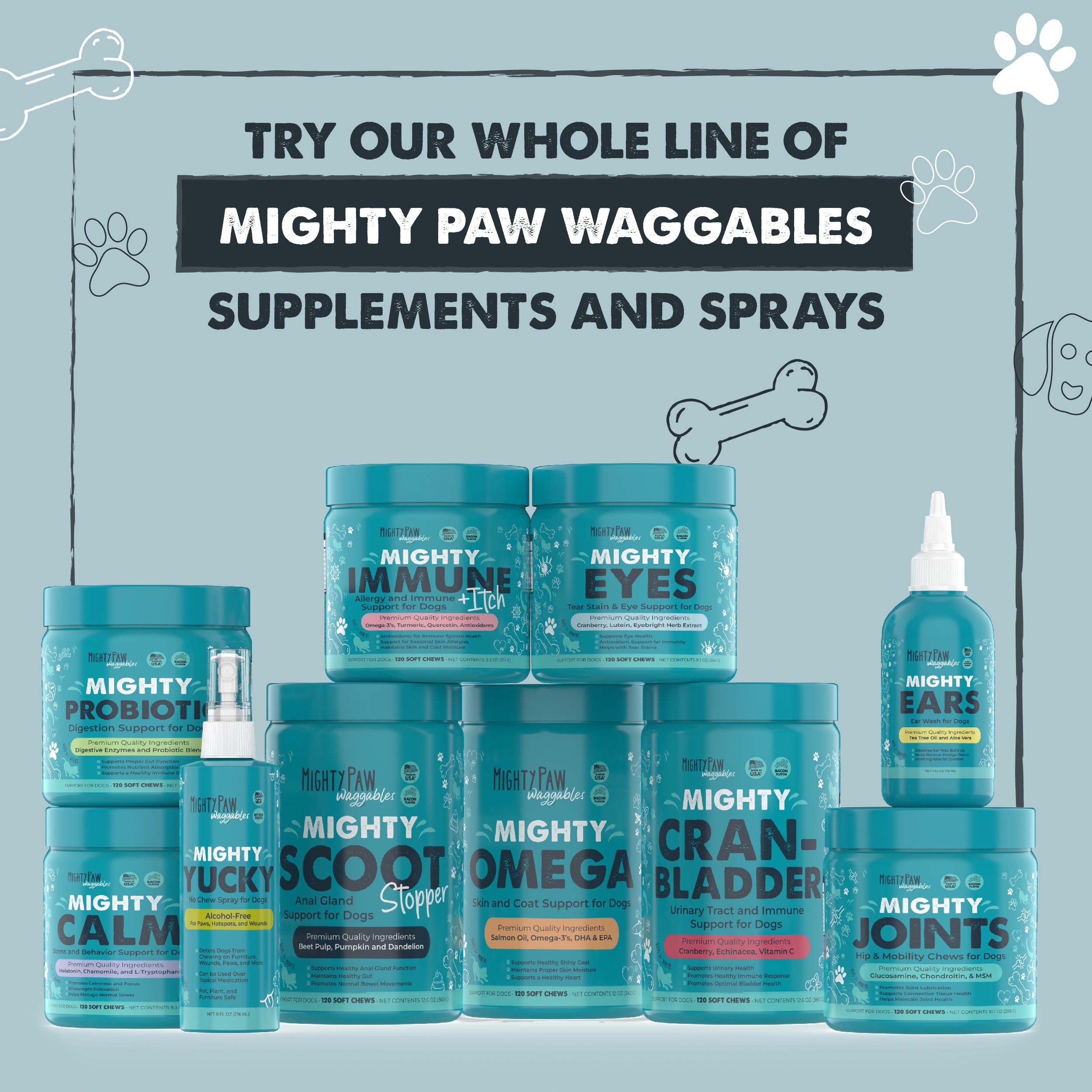 Mighty Eyes Chews for Dogs | Tear Stain and Eye Support