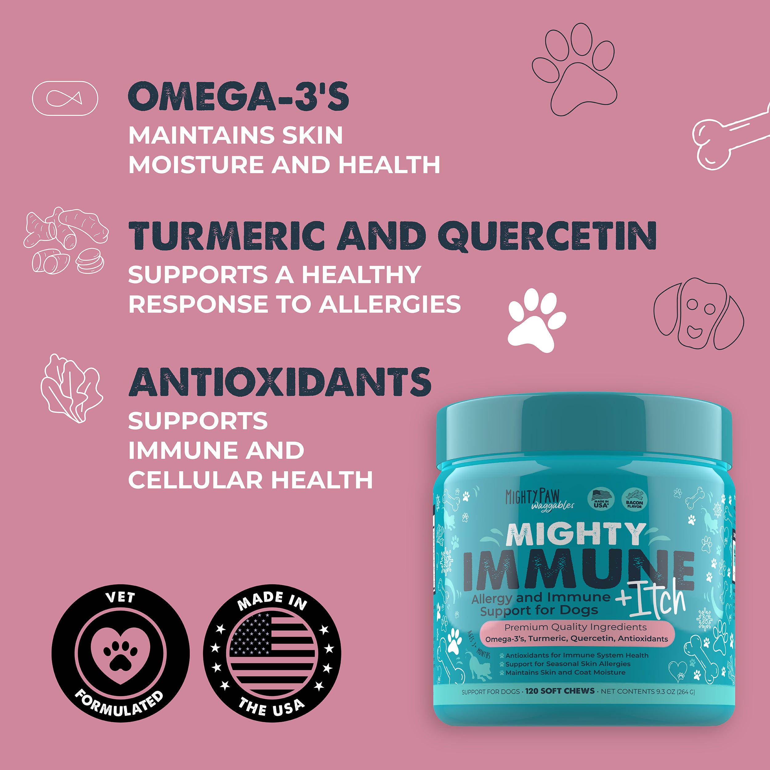 Mighty Immune + Itch Chews for Dogs | Allergy and Immune Support