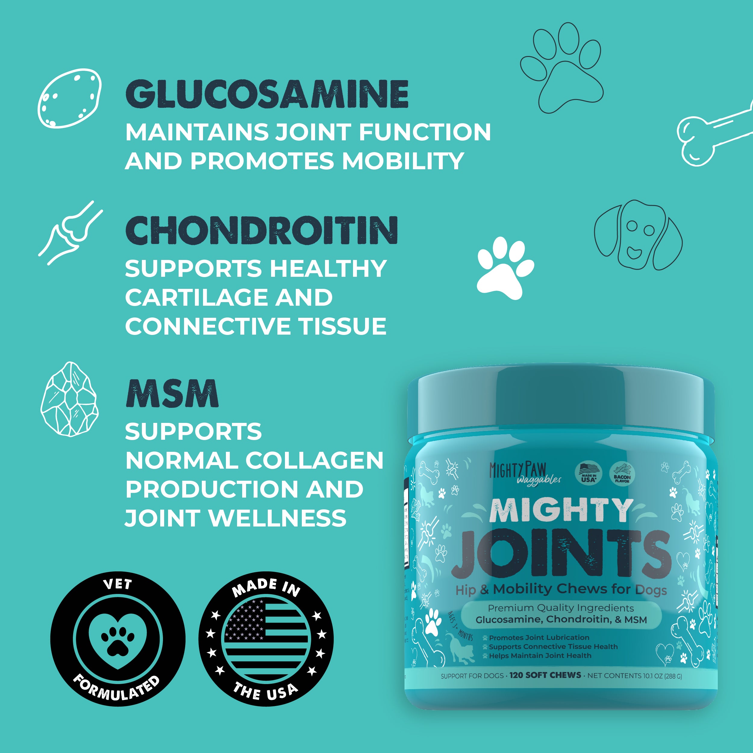 Mighty Joints Chews for Dogs | Hip and Joint Support