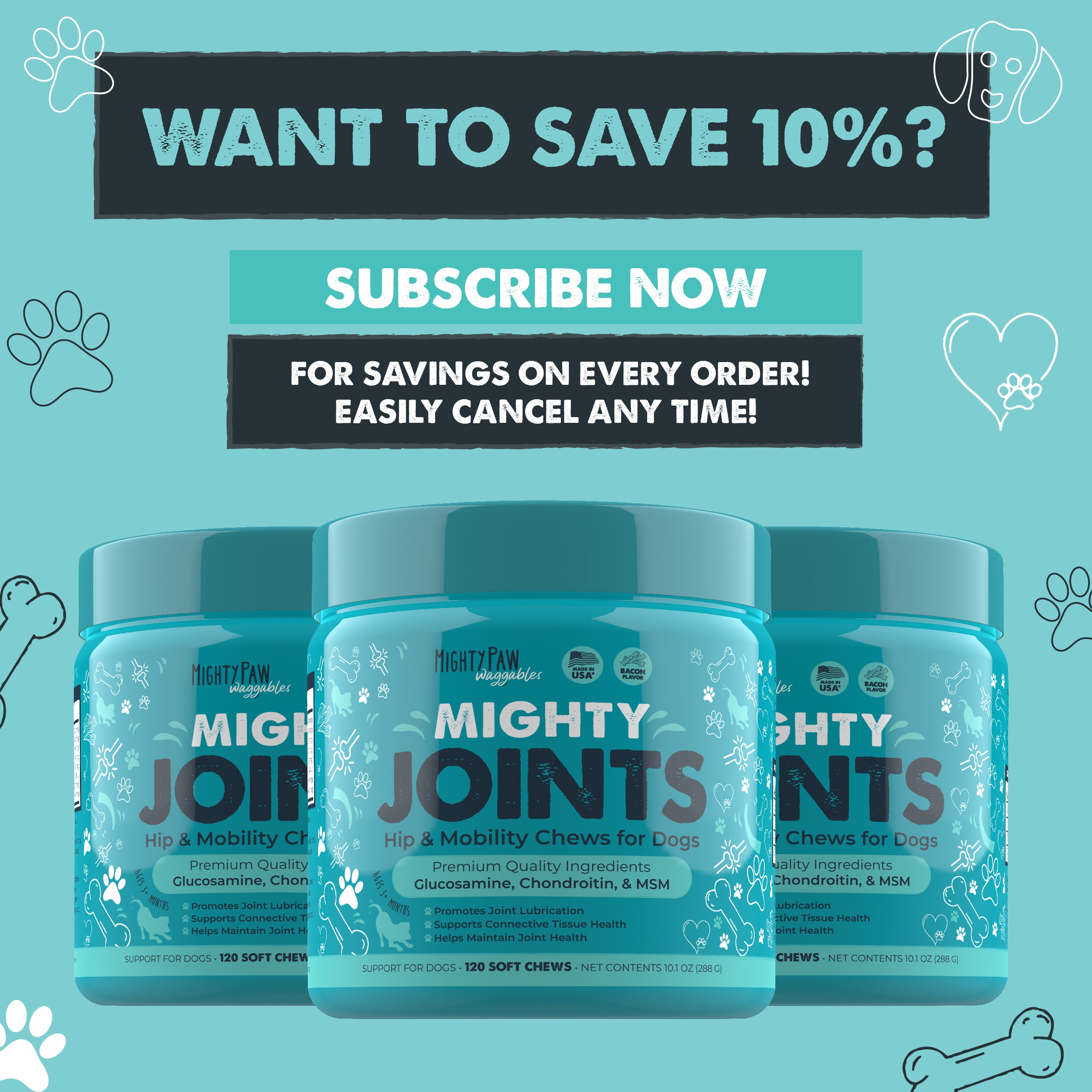 Mighty Joints Chews for Dogs | Hip and Joint Support