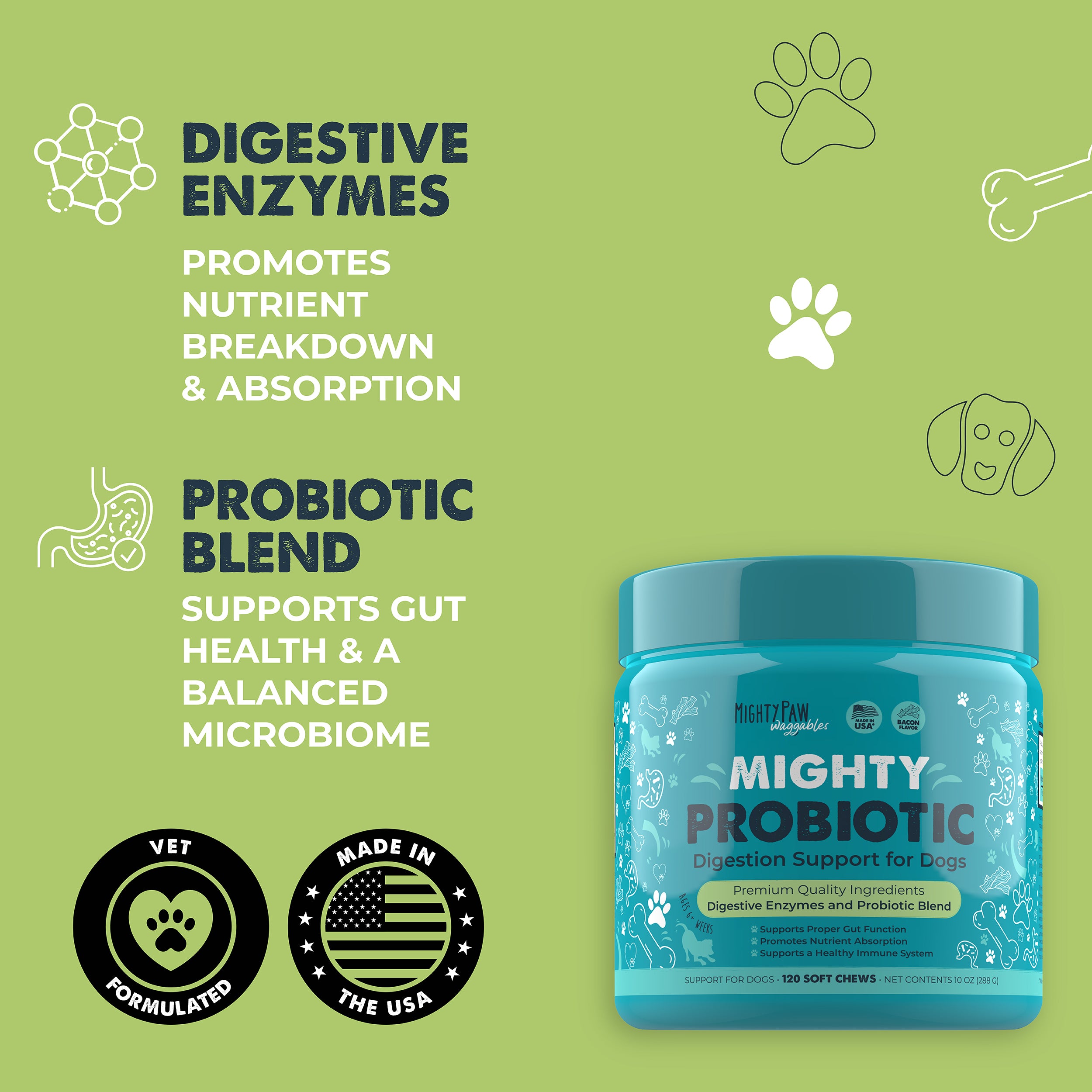 Mighty Probiotic Chews for Dogs | Digestion Support