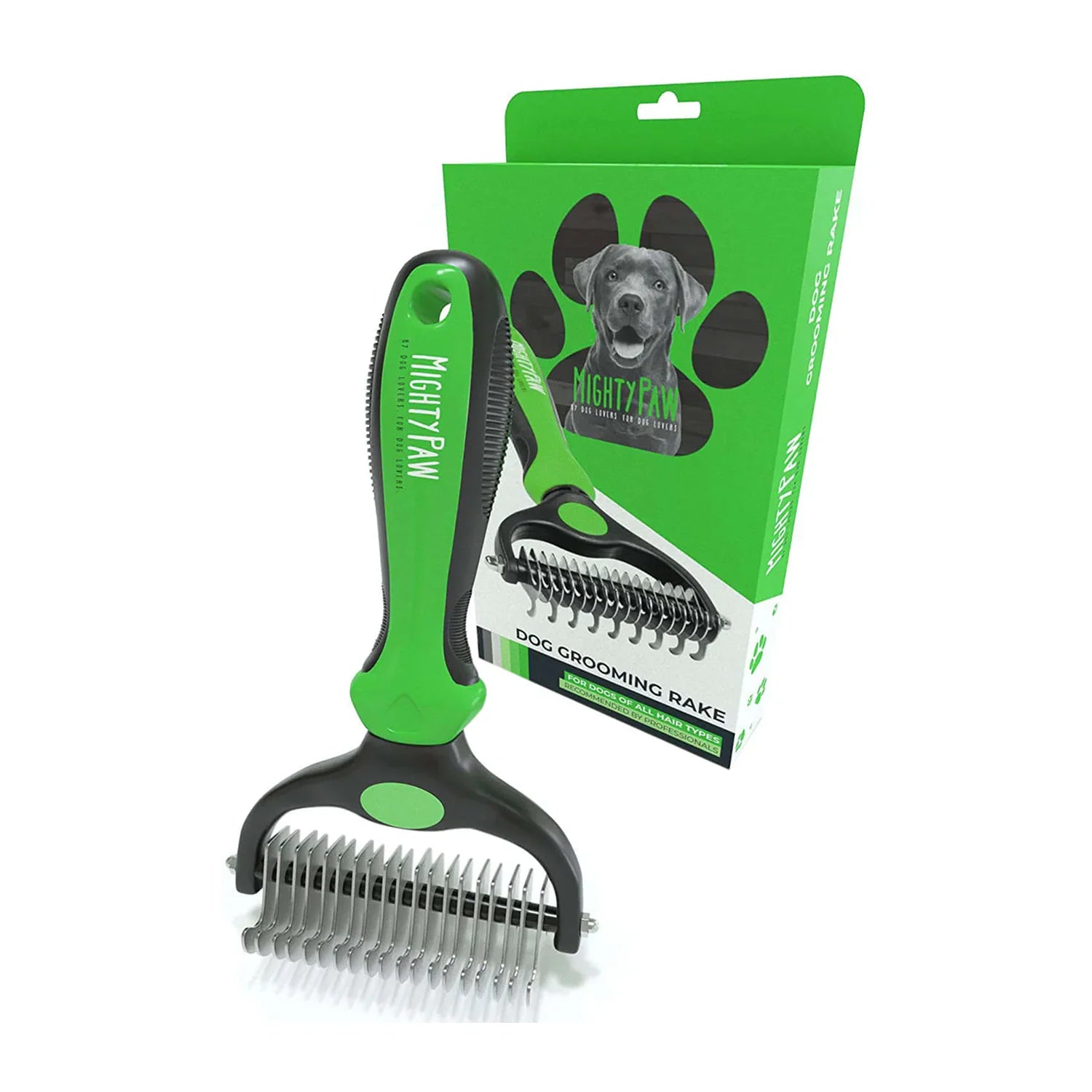 2-in-1 Dog Grooming Brush For Shedding - Deshedding Tool & Undercoat Rake