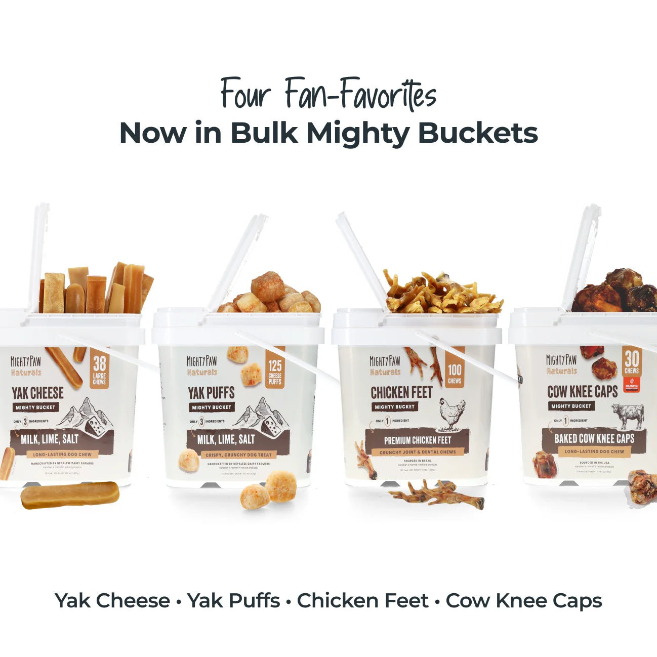 Bulk Bucket Large Yak Cheese Dog Chews