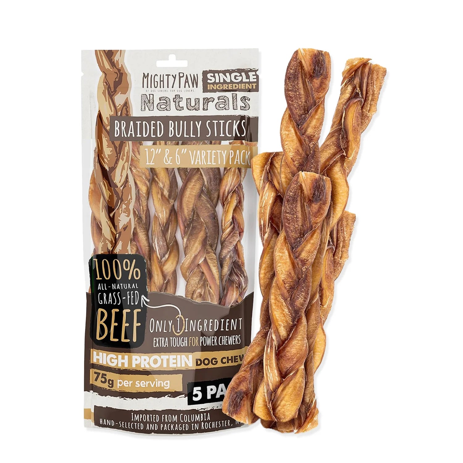 All-Natural Braided Bully Sticks